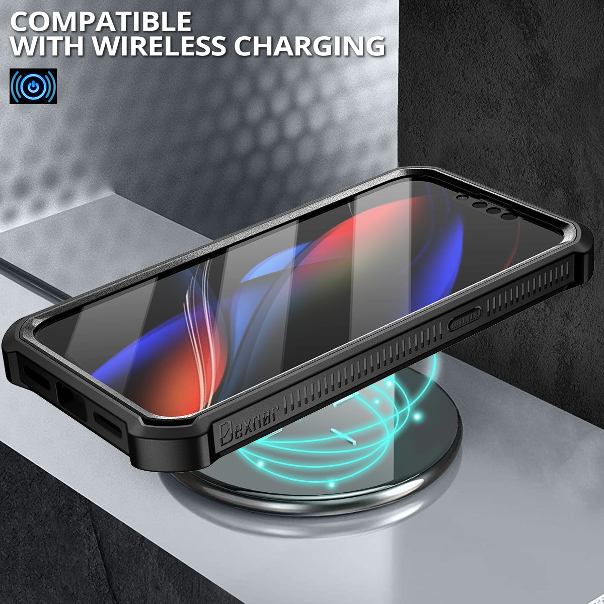 Dexnor for iphone 13 Pro Max Case With Heavy-duty Shockproof Full Body Built-in Screen Protector Adjustable Kickstand