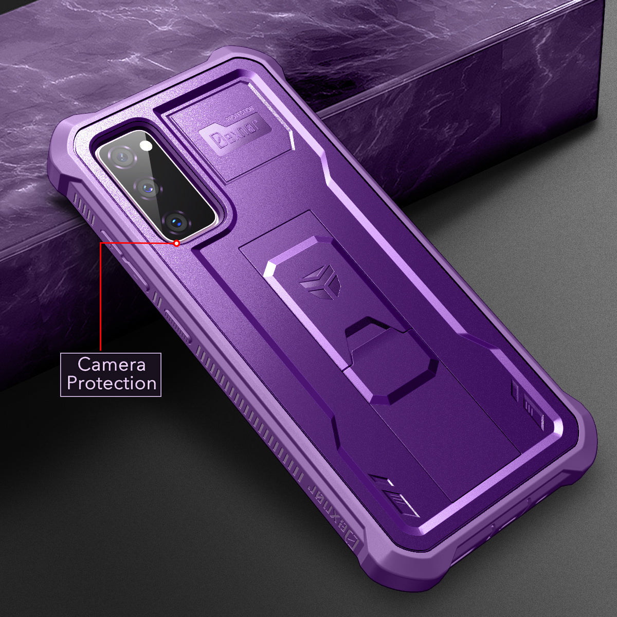 Dexnor Case for Samsung Galaxy S20 FE With Single Screen Protector Full Body Bumper Kickstand Heavy-duty Shockproof Rugged Cover