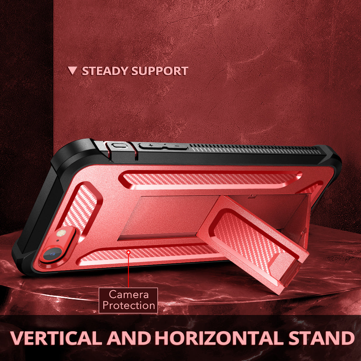 Dexnor Case for iPhone SE2020(iphone7/iphone8 universal)With Screen Protector Full Body Bumper Kickstand Heavy-duty Shockproof Rugged Cover.