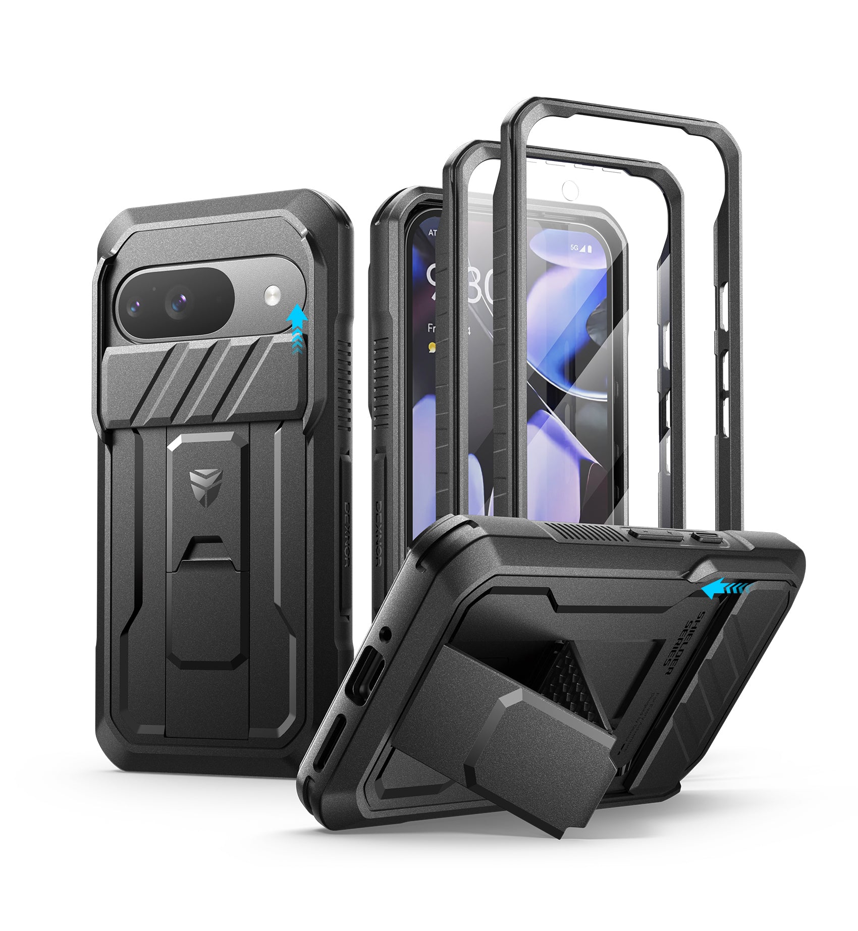 Dexnor Case for Google Pixel 9 With Screen Protector Full Body Bumper Kickstand Heavy-duty Shockproof Rugged Cover Black Dexnor Case for Google Pixel 9 With Screen Protector Full Body Bumper Kickstand Heavy-duty Shockproof Rugged Cover Black