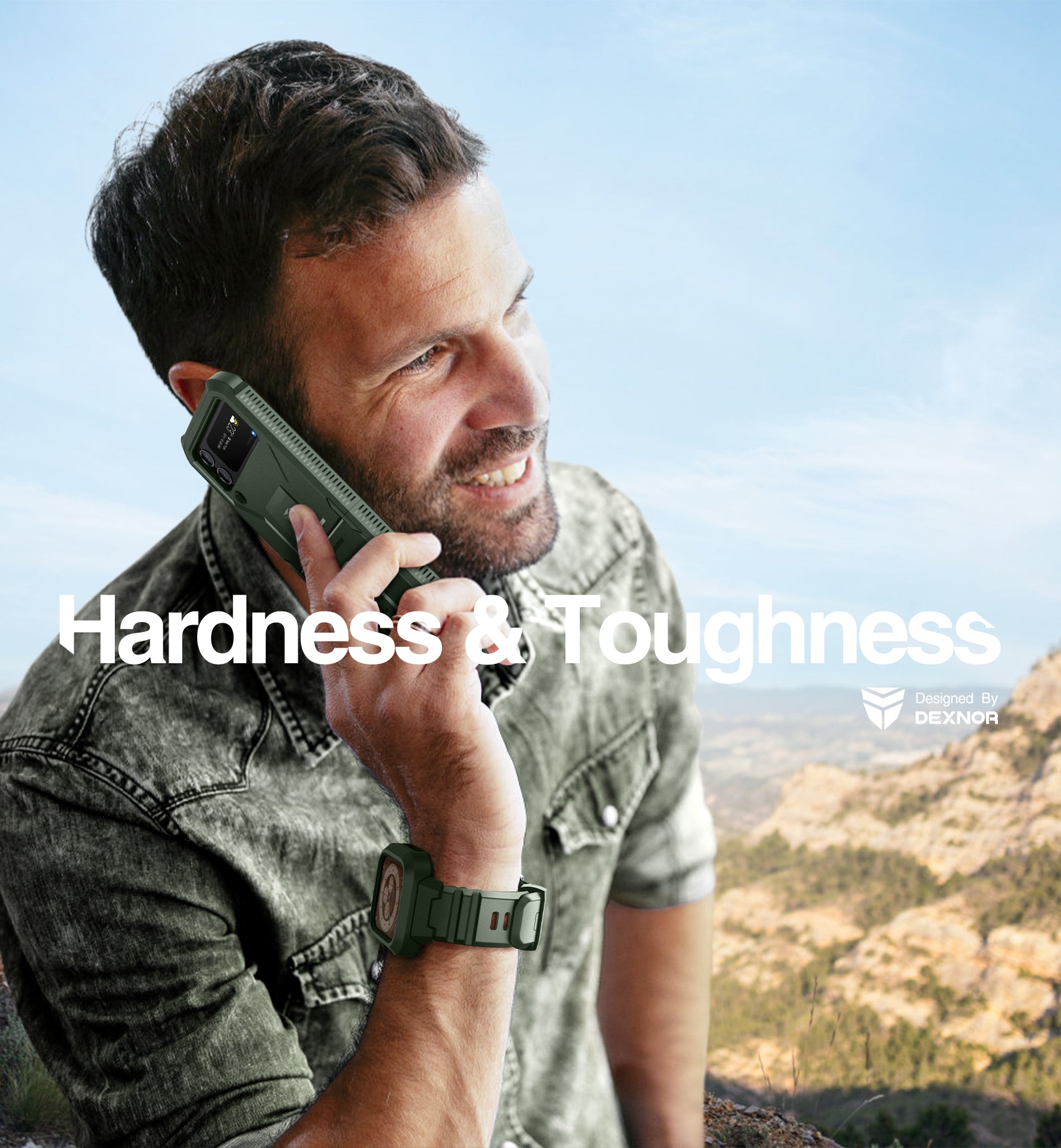 Dexnor Case for Samsung Galaxy Z Flip 4  Hinge Coverage With Screen Protector Full Body Bumper Kickstand Hinge Coverage Shockproof Rugged  Cover