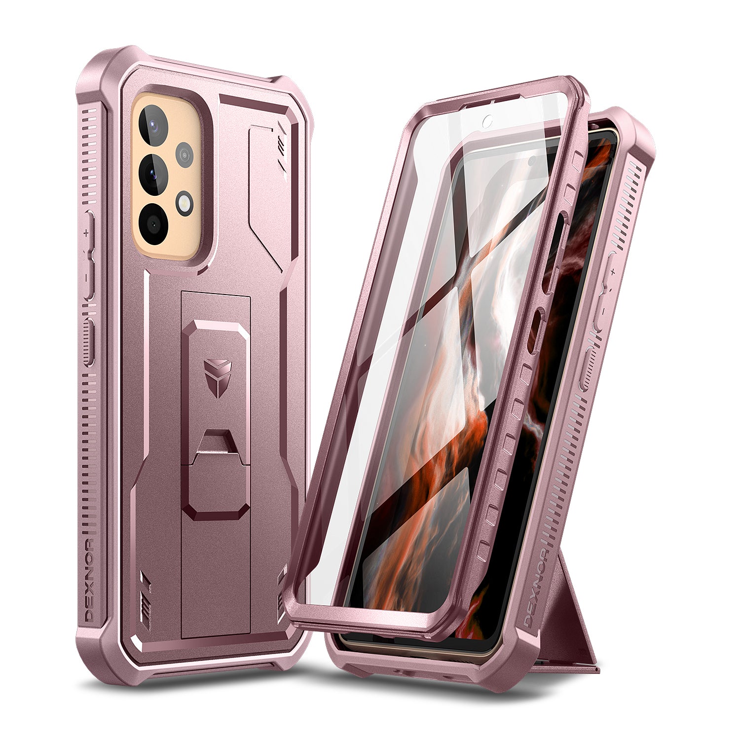 Dexnor Case for Samsung Galaxy A53 5G With Single Screen Protector Full Body Bumper Kickstand Heavy-duty Shockproof Rugged Cover.