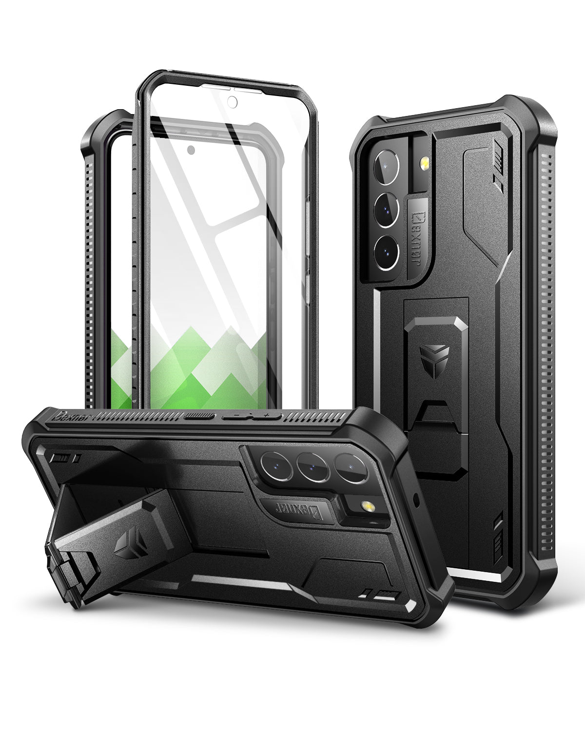 Dexnor Case for Samsung Galaxy S22 With Single Screen Protector Full Body Bumper Kickstand Heavy-duty Shockproof Rugged Cover.