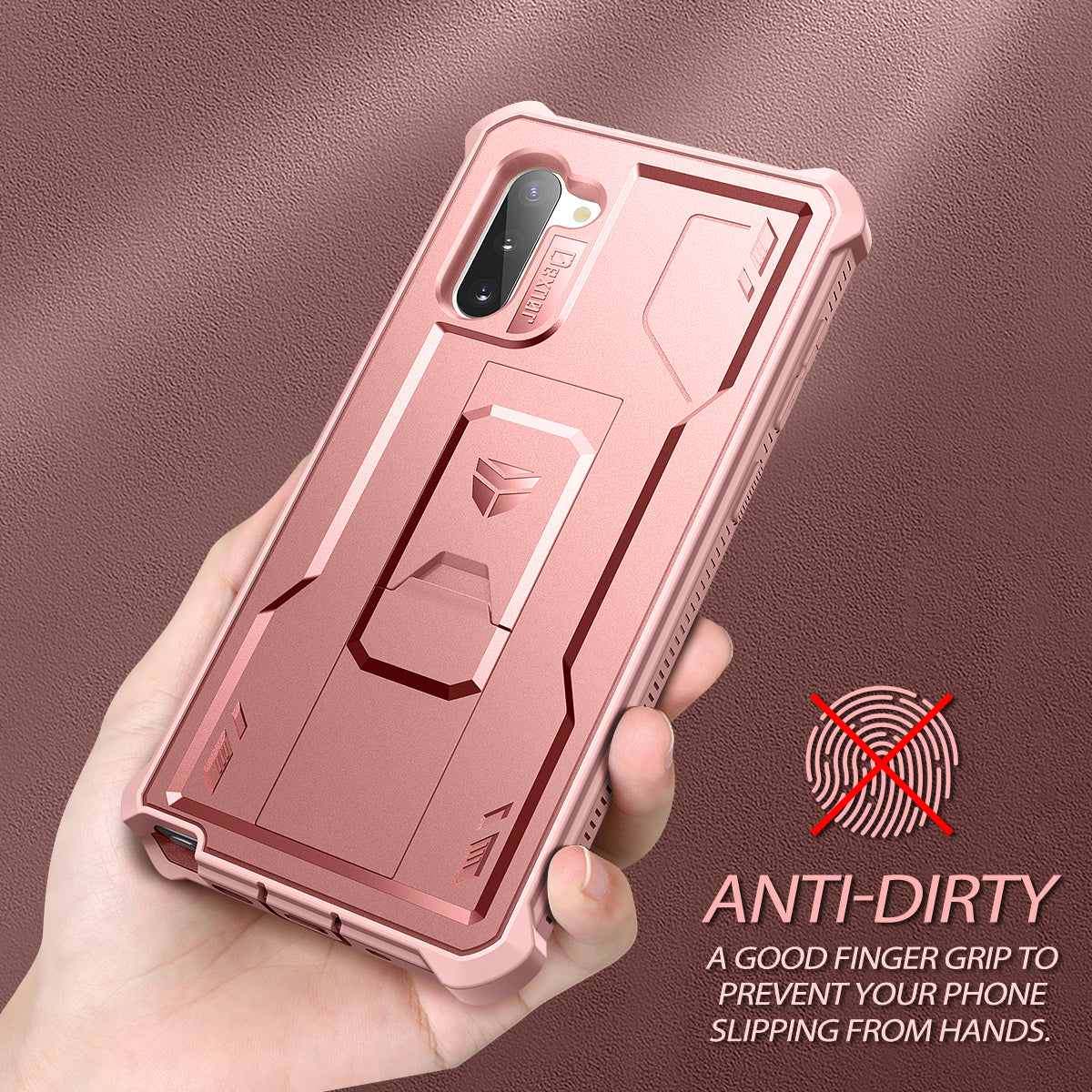 Dexnor Case for Samsung Galaxy Note 10 With Single Screen Protector Full Body Bumper Kickstand Heavy-duty Shockproof Rugged Cover.