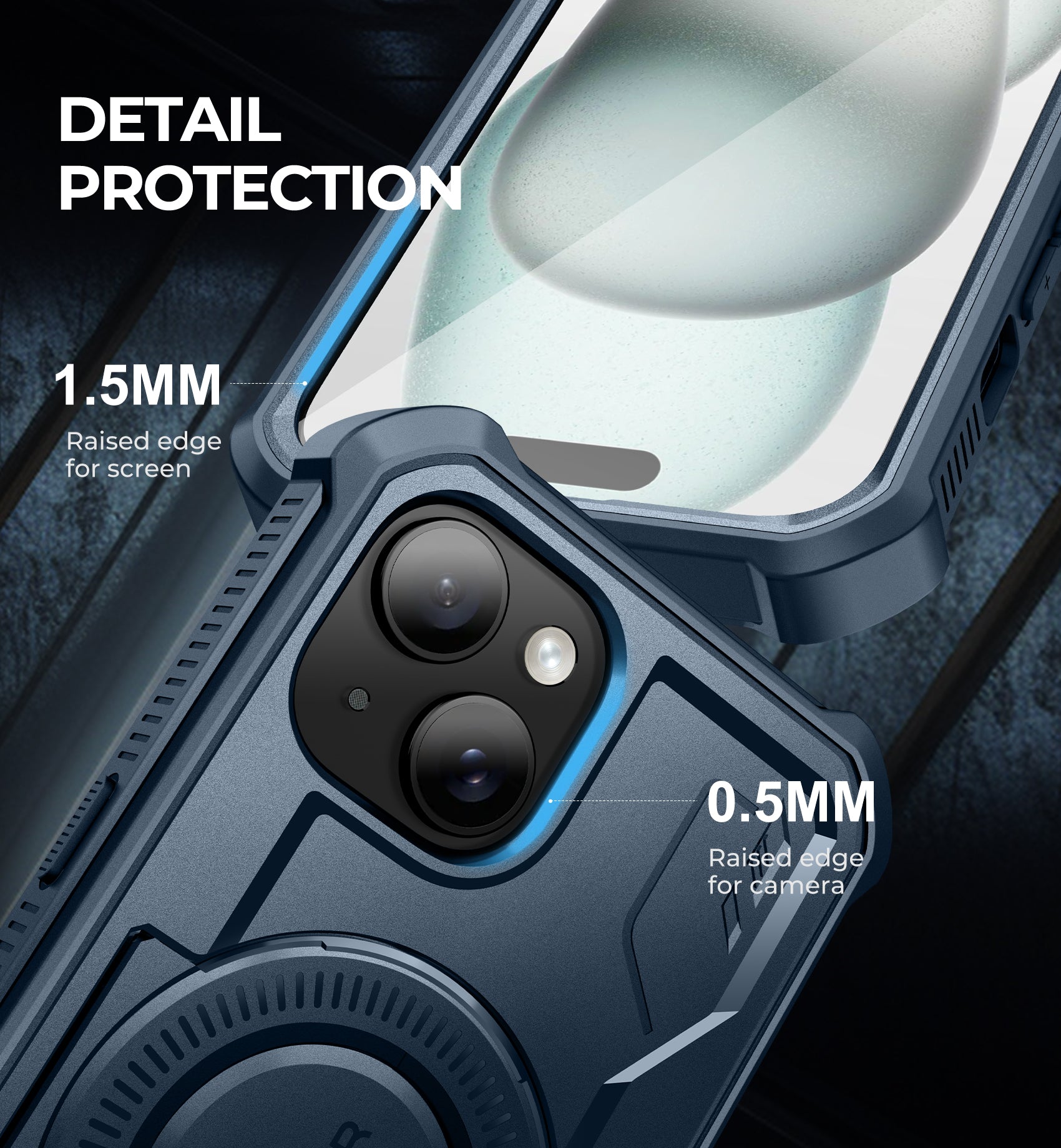 Dexnor for iphone 15 Case With MagSafe Heavy-duty Shockproof Full Body Built-in Screen Protector Adjustable Kickstand