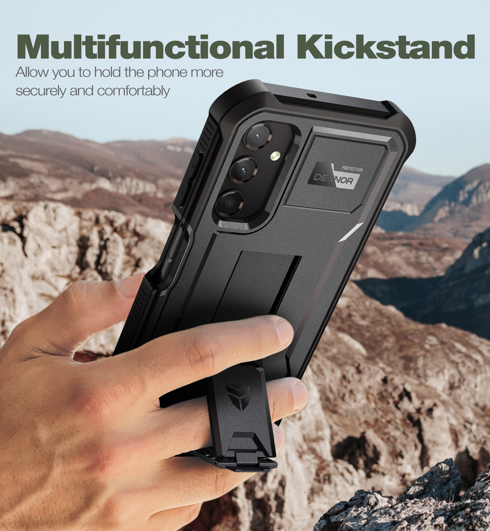 Dexnor Case for Samsung Galaxy A25 5G/A24 With Screen Protector Full Body Bumper Kickstand Heavy-duty Shockproof Rugged Cover.