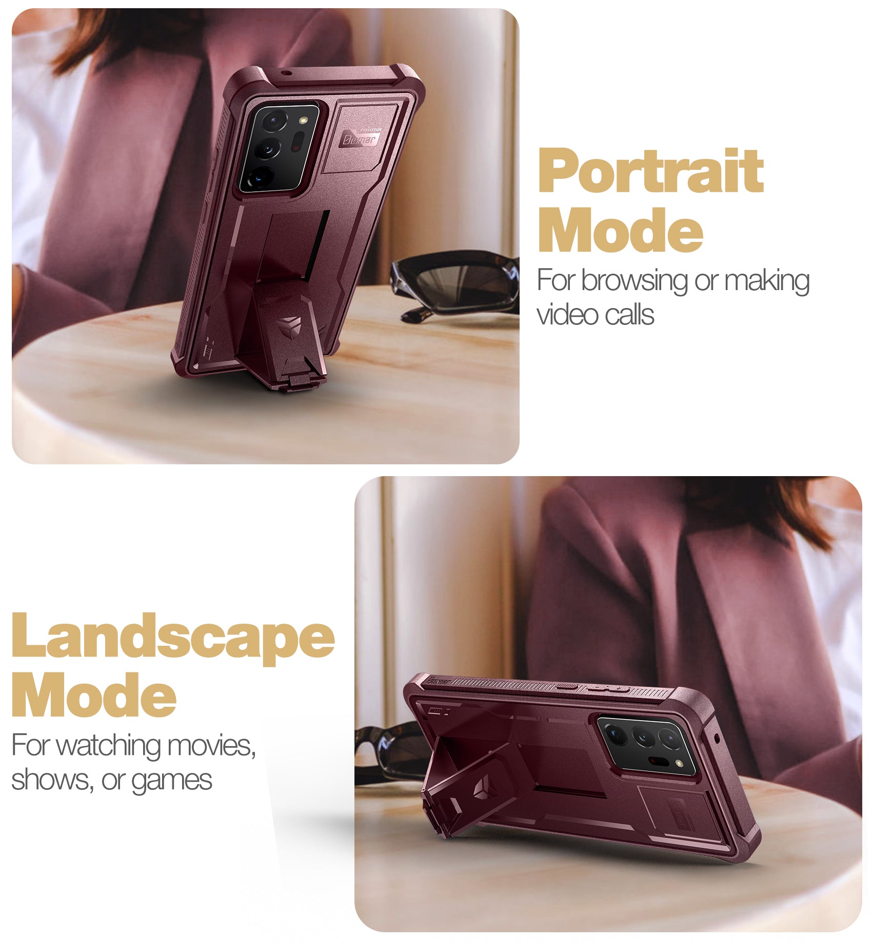 Dexnor Case for Samsung Galaxy Note 20 Ultra With Single Screen Protector Full Body Bumper Kickstand Heavy-duty Shockproof Rugged Cover.