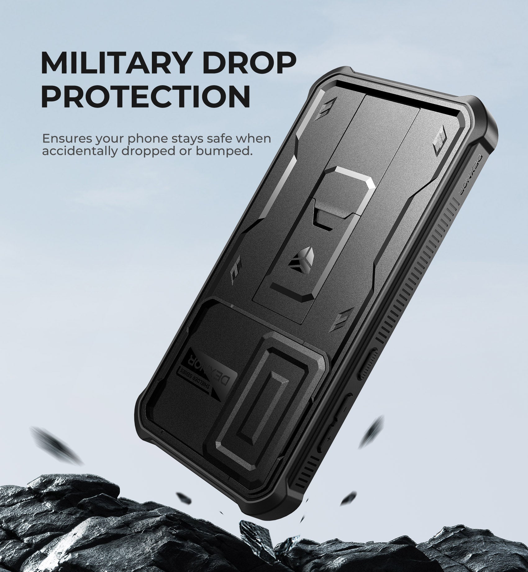 Dexnor Case for Samsung Galaxy A35 5G With Screen Protector Full Body Bumper Kickstand Heavy-duty Shockproof Rugged Cover.