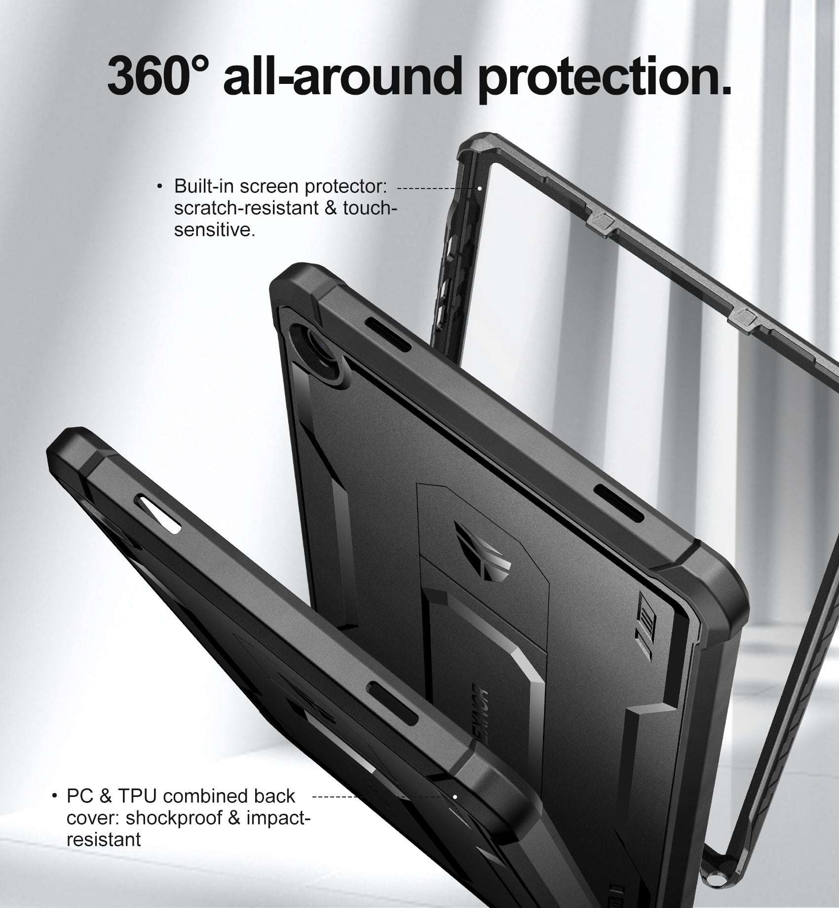 Dexnor Tablet Case for Samsung Galaxy Tab A9 Plus 11 Inch 2023 With Screen Protector Full Body Bumper Kickstand Heavy-duty Shockproof Rugged Pen Holder Cover