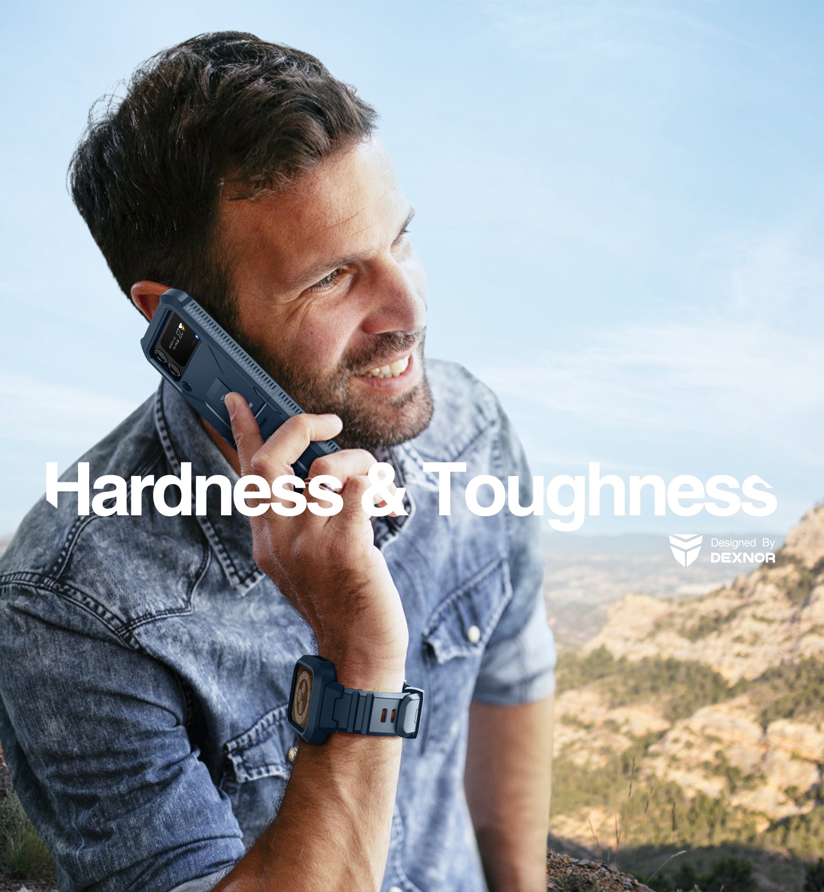 Dexnor Case for Samsung Galaxy Z Flip 4  Hinge Coverage With Screen Protector Full Body Bumper Kickstand Hinge Coverage Shockproof Rugged  Cover