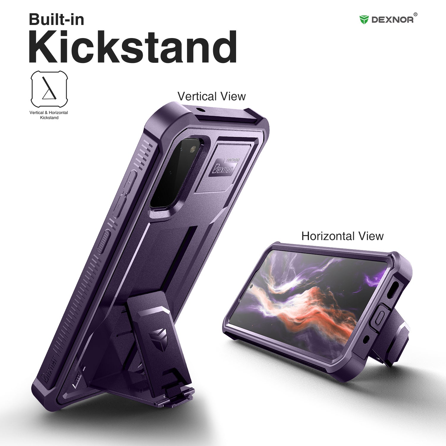 Dexnor Case for Samsung Galaxy S20 With Single Screen Protector Full Body Bumper Kickstand Heavy-duty Shockproof Rugged Cover.