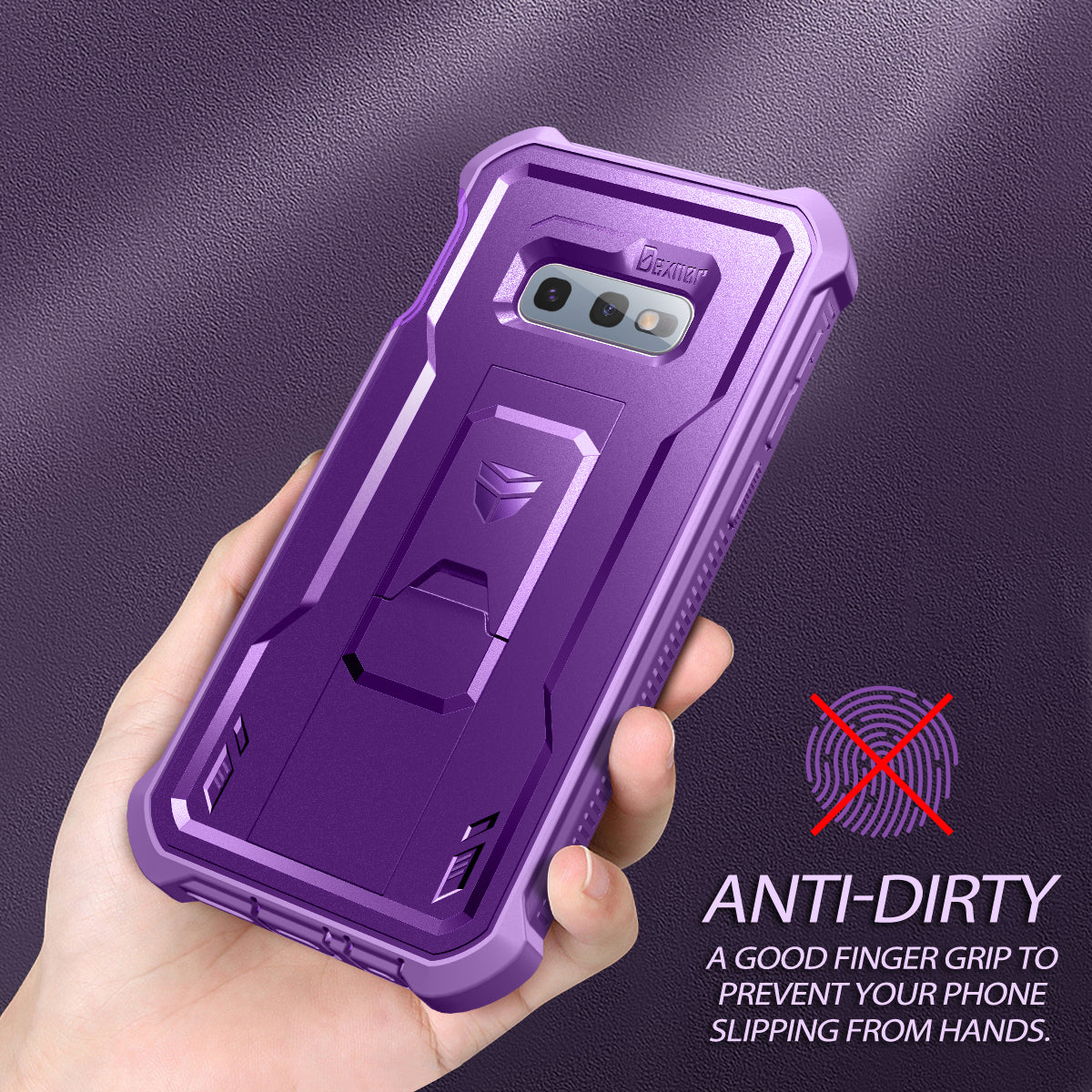 Dexnor Case for Samsung Galaxy S10E With Single Screen Protector Full Body Bumper Kickstand Heavy-duty Shockproof Rugged Cover