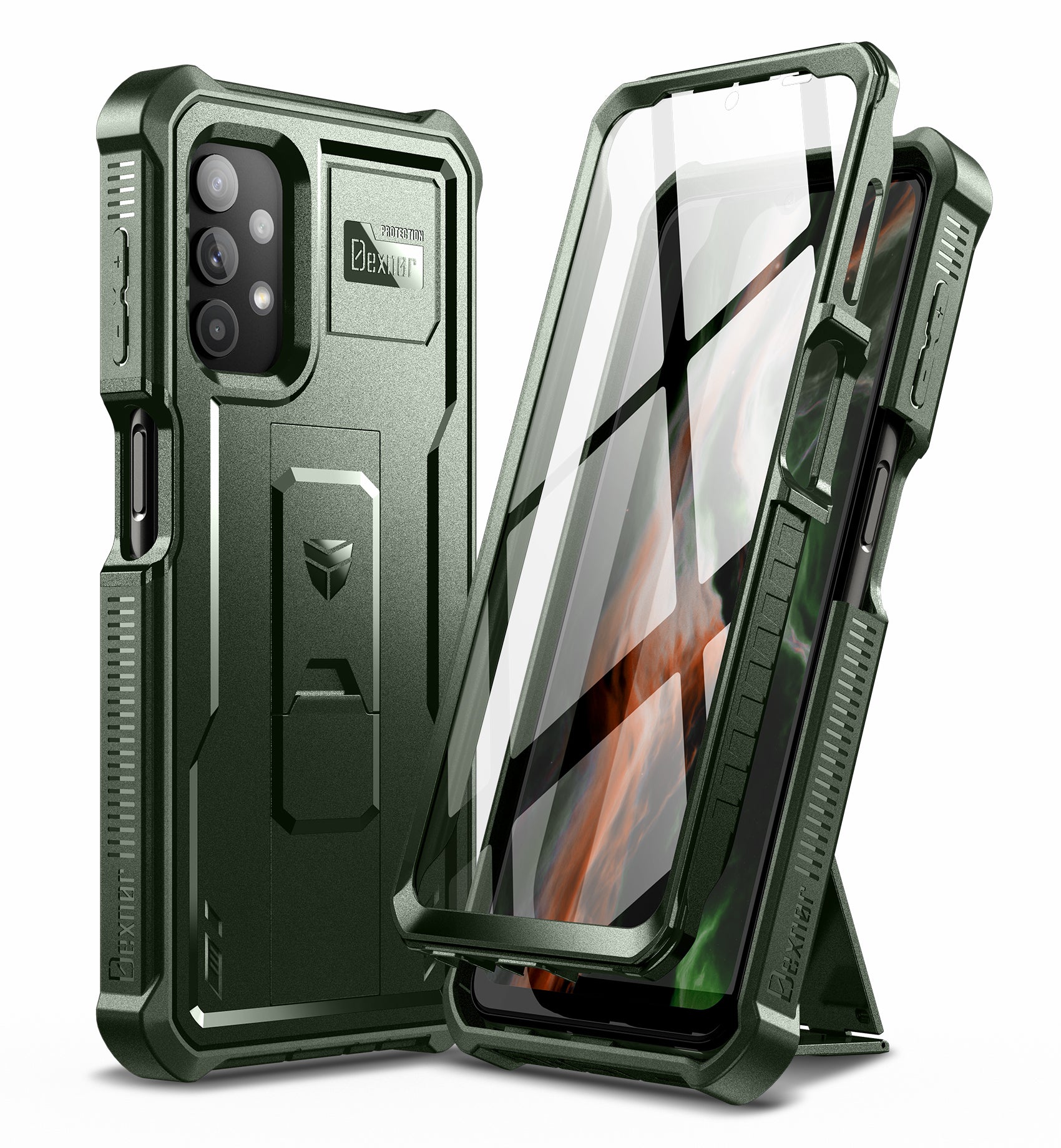 Dexnor Case for Samsung Galaxy A32 5G With Single Screen Protector Full Body Bumper Kickstand Heavy-duty Shockproof Rugged Cover.
