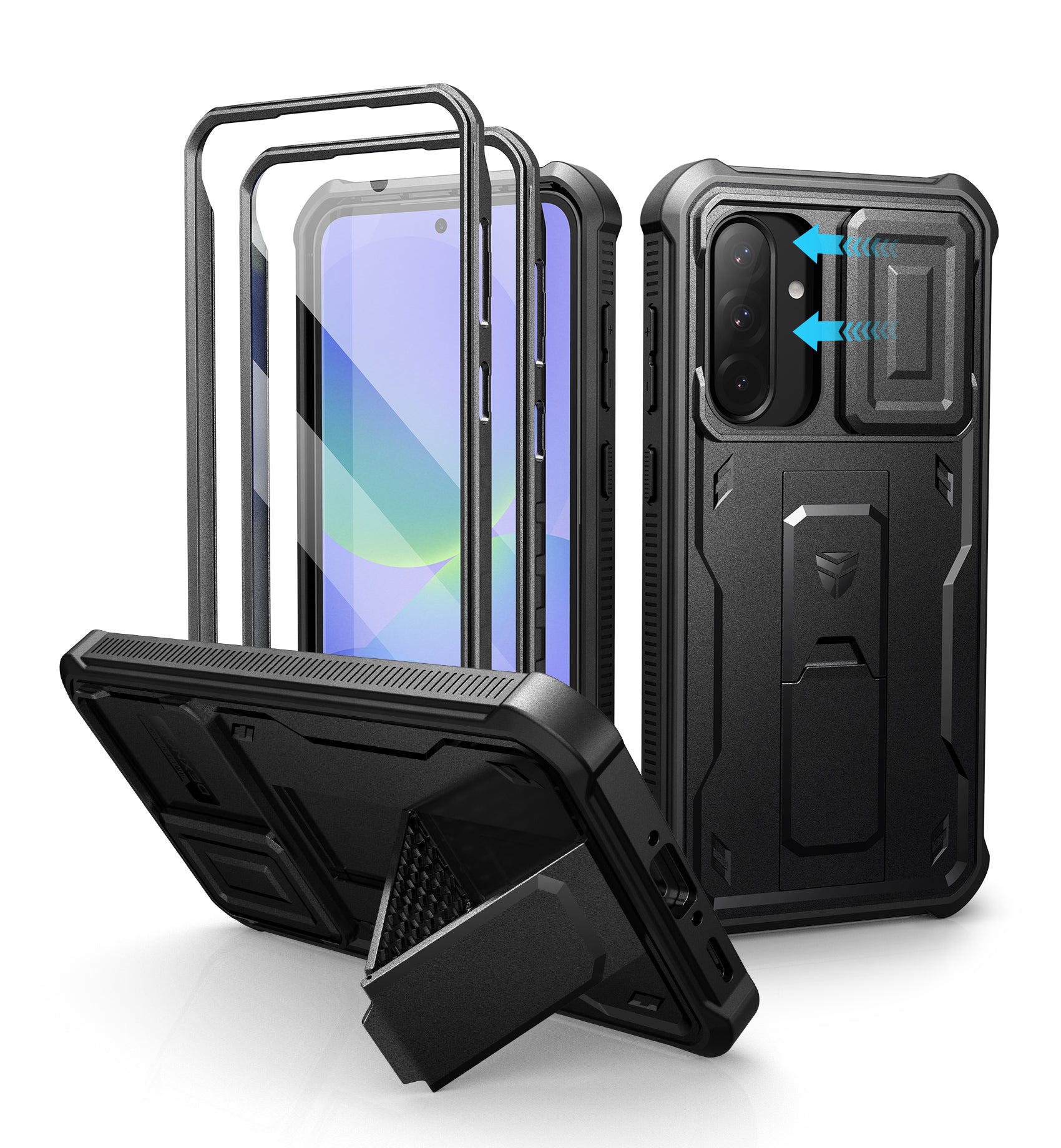 Dexnor Full Body Case for Samsung Galaxy A36 5G With Screen Protector And Slide Camera Bumper Kickstand Heavy-duty Shockproof Cover.
