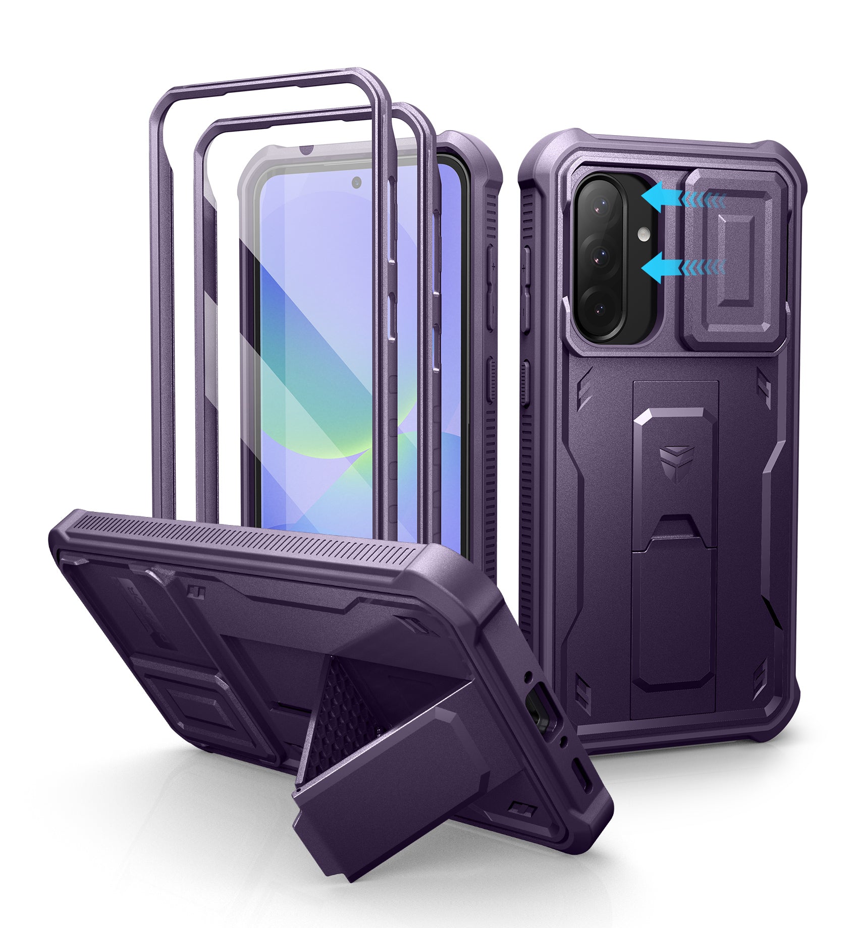Dexnor Full Body Case for Samsung Galaxy A36 5G With Screen Protector And Slide Camera Bumper Kickstand Heavy-duty Shockproof Cover.
