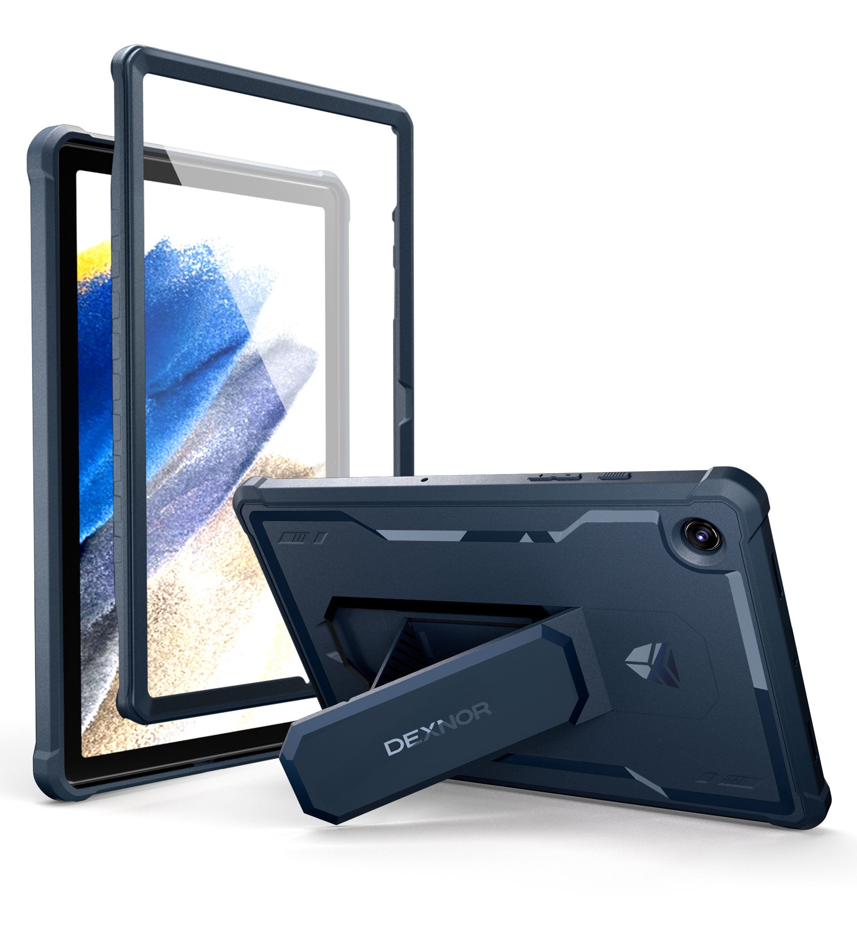 Dexnor Tablet Case for Samsung Galaxy Tab A8 With Screen Protector Full Body Bumper Kickstand Heavy-duty Shockproof Rugged Pen Holder Cover.