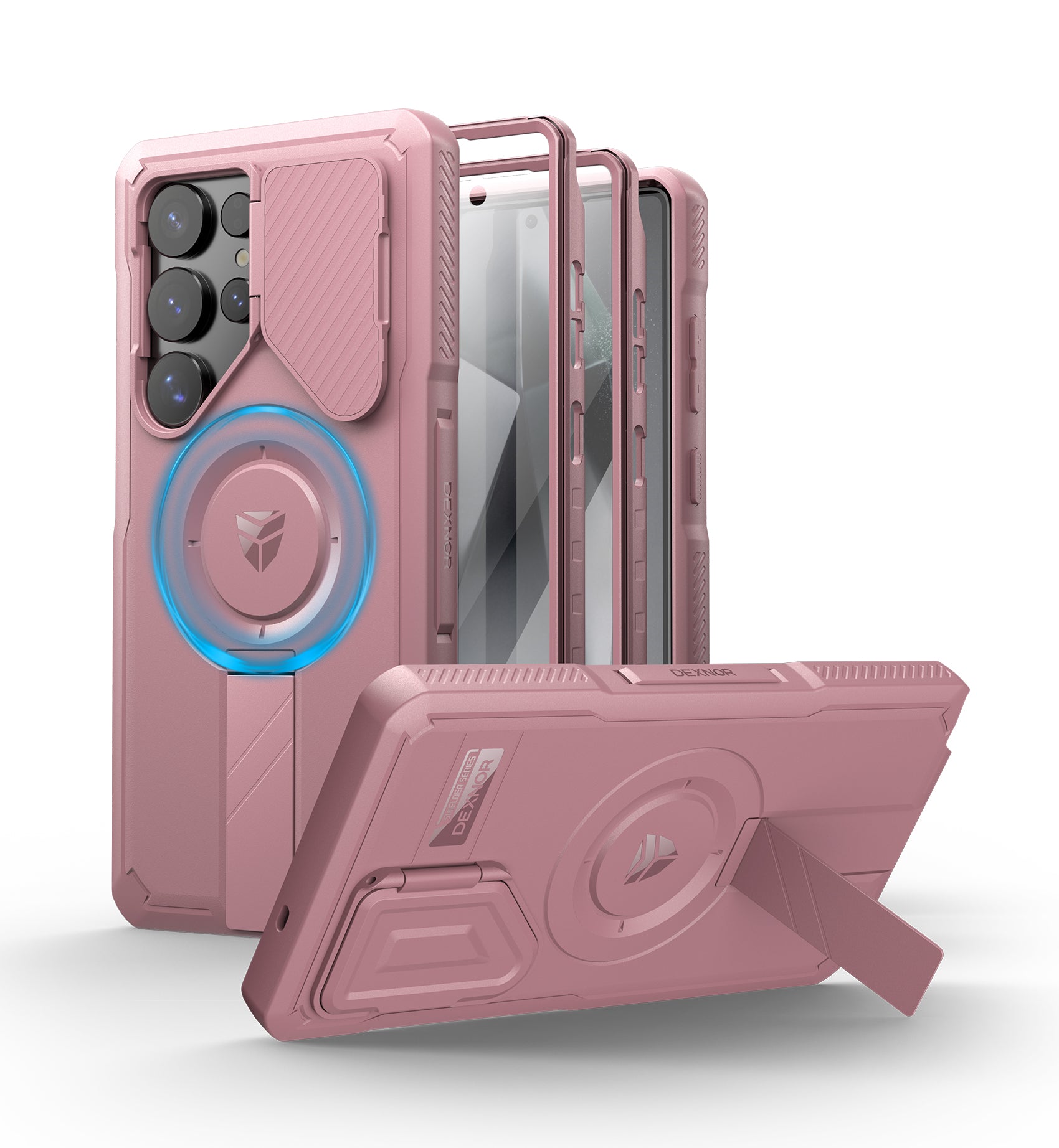 Dexnor Full Body Case for Samsung Galaxy S25 Ultra With Screen Protector and Flip Camera Cover Bumper Kickstand Heavy-duty Shockproof