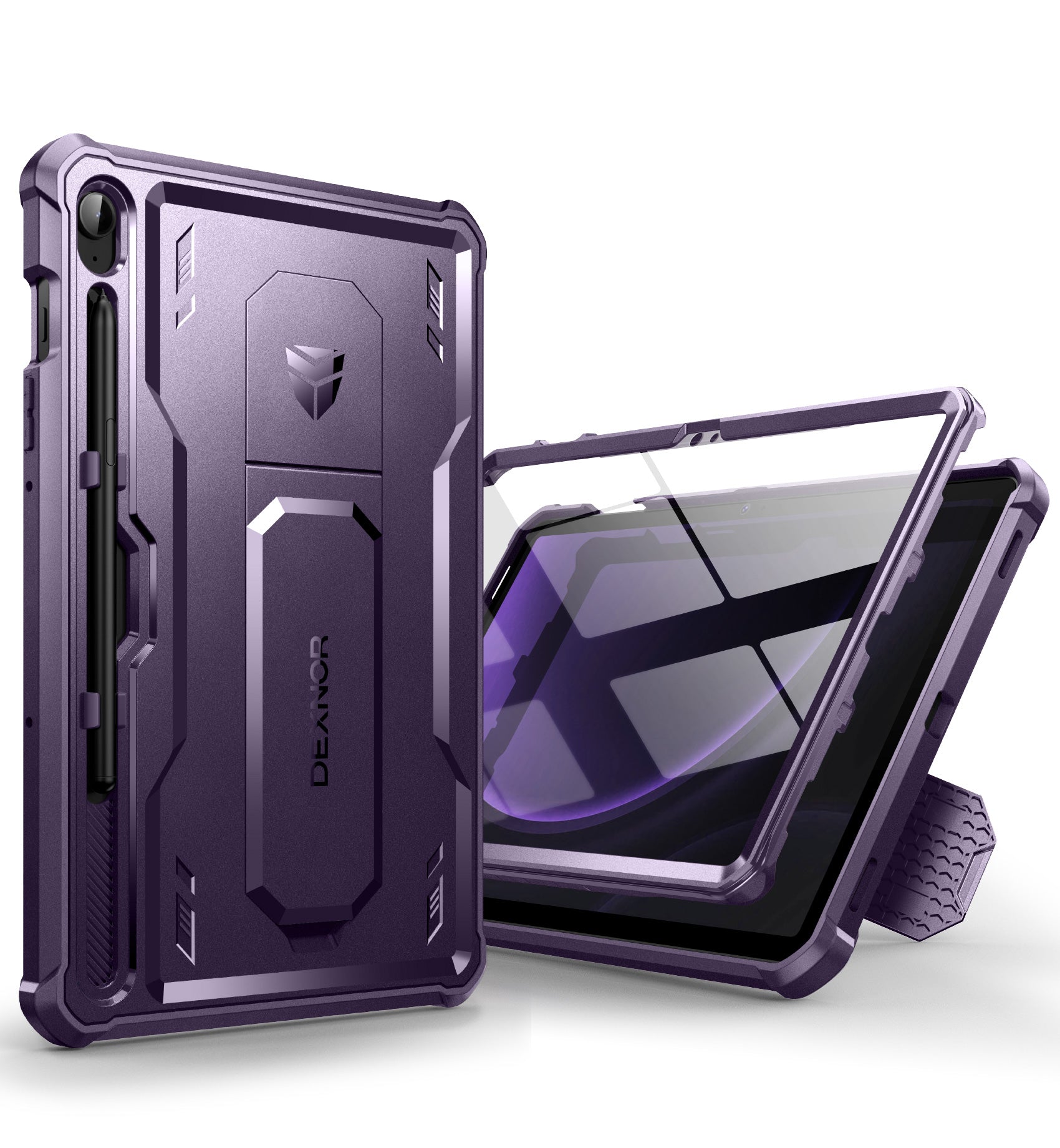 Dexnor Tablet Case for Samsung Galaxy Tab S9 FE With Screen Protector Full Body Bumper Kickstand Heavy-duty Shockproof Rugged Pen Holder Cover.