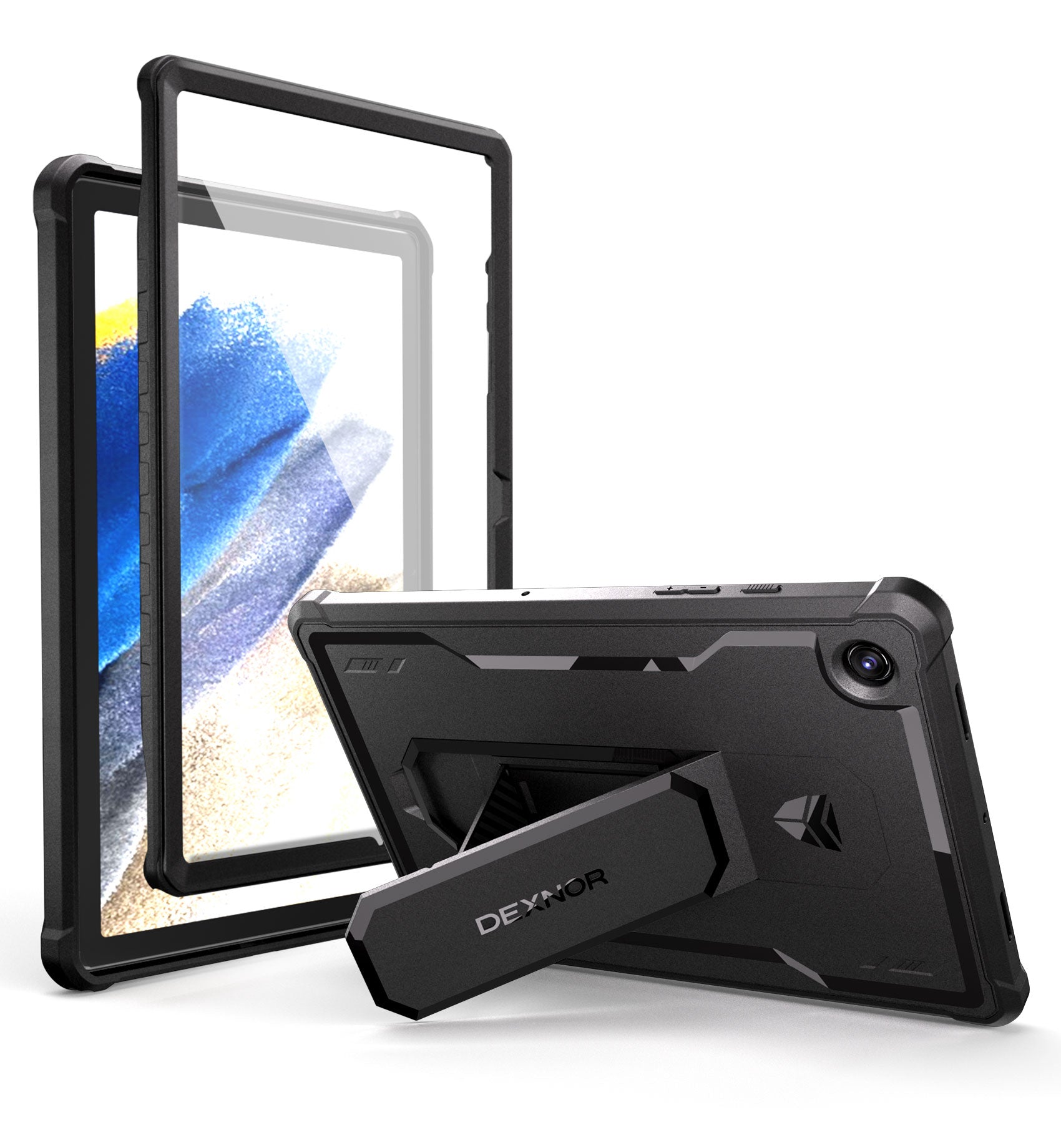 Dexnor Tablet Case for Samsung Galaxy Tab A8 With Screen Protector Full Body Bumper Kickstand Heavy-duty Shockproof Rugged Pen Holder Cover.