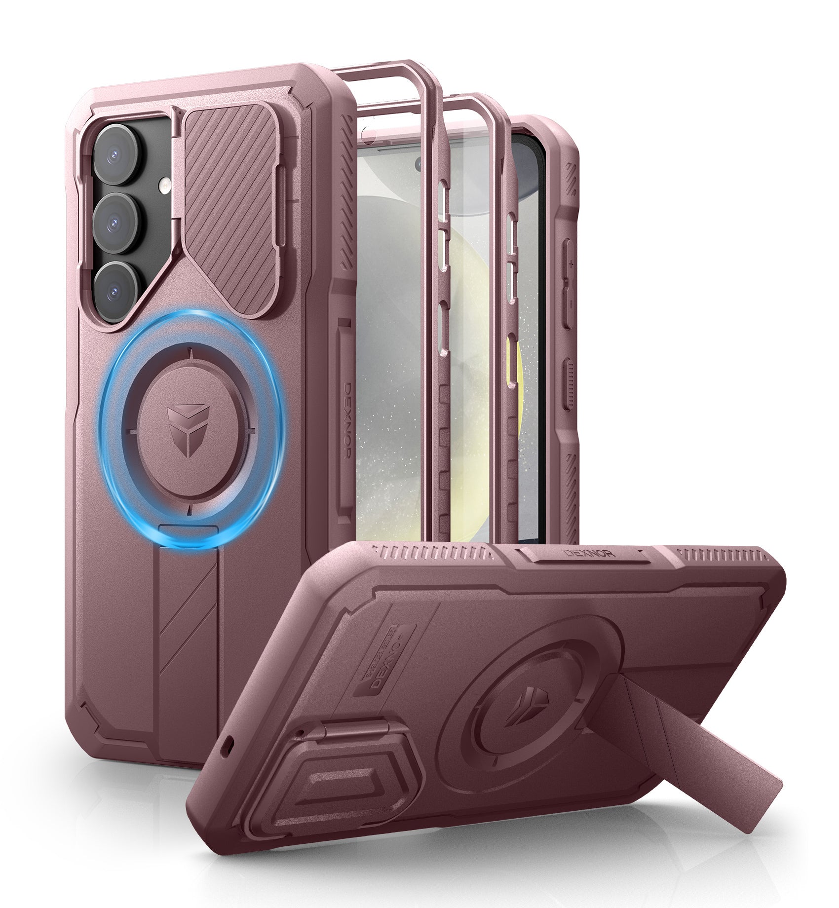 Dexnor Full Body Case for Samsung Galaxy S25 Plus With Screen Protector and Flip Camera Cover Bumper Kickstand Heavy-duty Shockproof