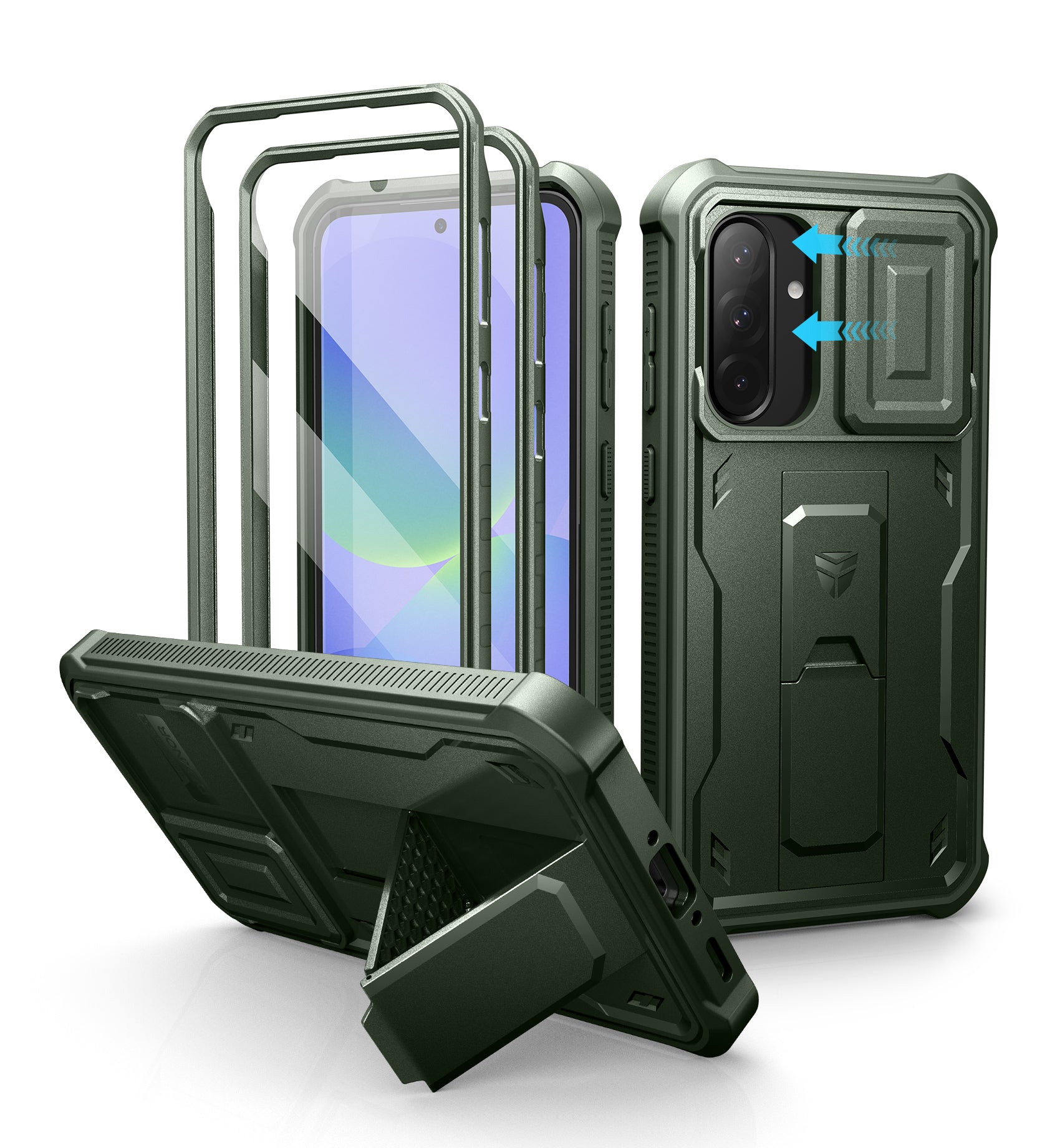 Dexnor Full Body Case for Samsung Galaxy A36 5G With Screen Protector And Slide Camera Bumper Kickstand Heavy-duty Shockproof Cover.