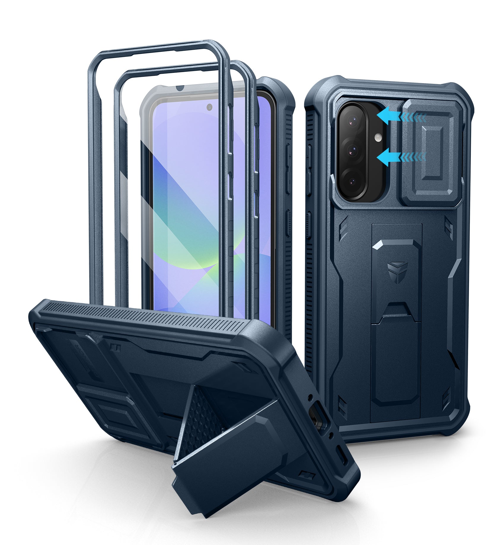 Dexnor Full Body Case for Samsung Galaxy A36 5G With Screen Protector And Slide Camera Bumper Kickstand Heavy-duty Shockproof Cover.