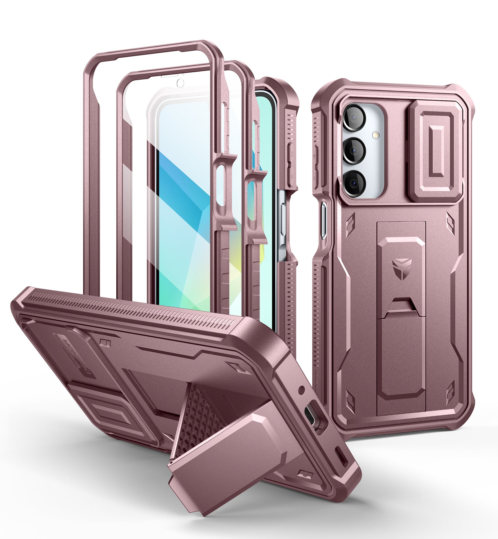 Dexnor Case for Samsung Galaxy A16 With Screen Protector Full Body Bumper Kickstand Heavy-duty Shockproof Rugged Cover.