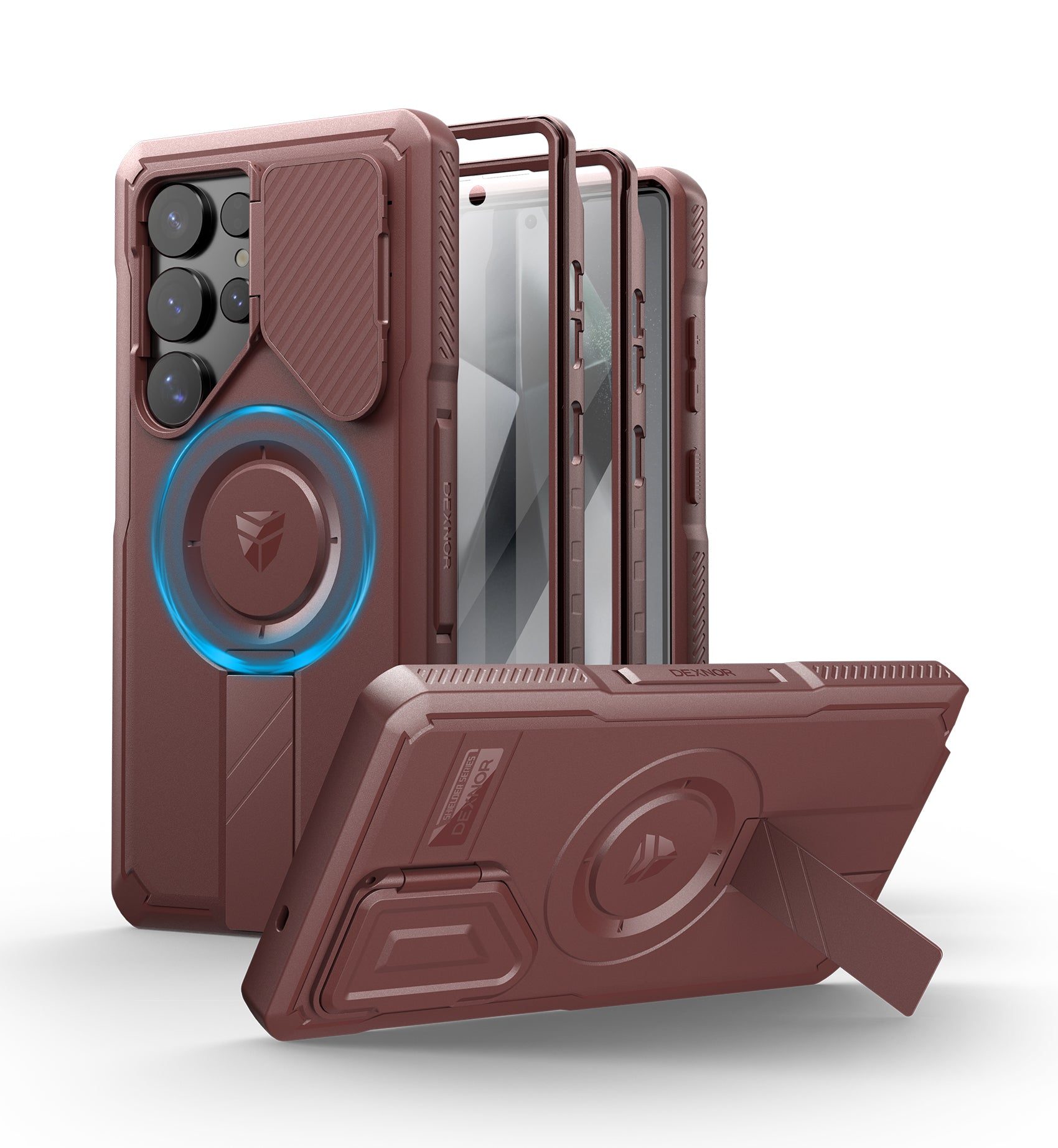 Dexnor Full Body Case for Samsung Galaxy S25 Ultra With Screen Protector and Flip Camera Cover Bumper Kickstand Heavy-duty Shockproof