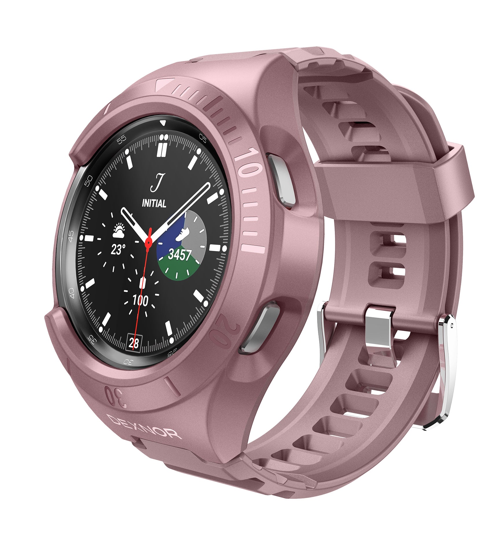 Dexnor Watch Case for Watch 4 Classic Band 46mm(2021) Full Body Bumper Shockproof Rugged Raised Bezel Snap-on Cover