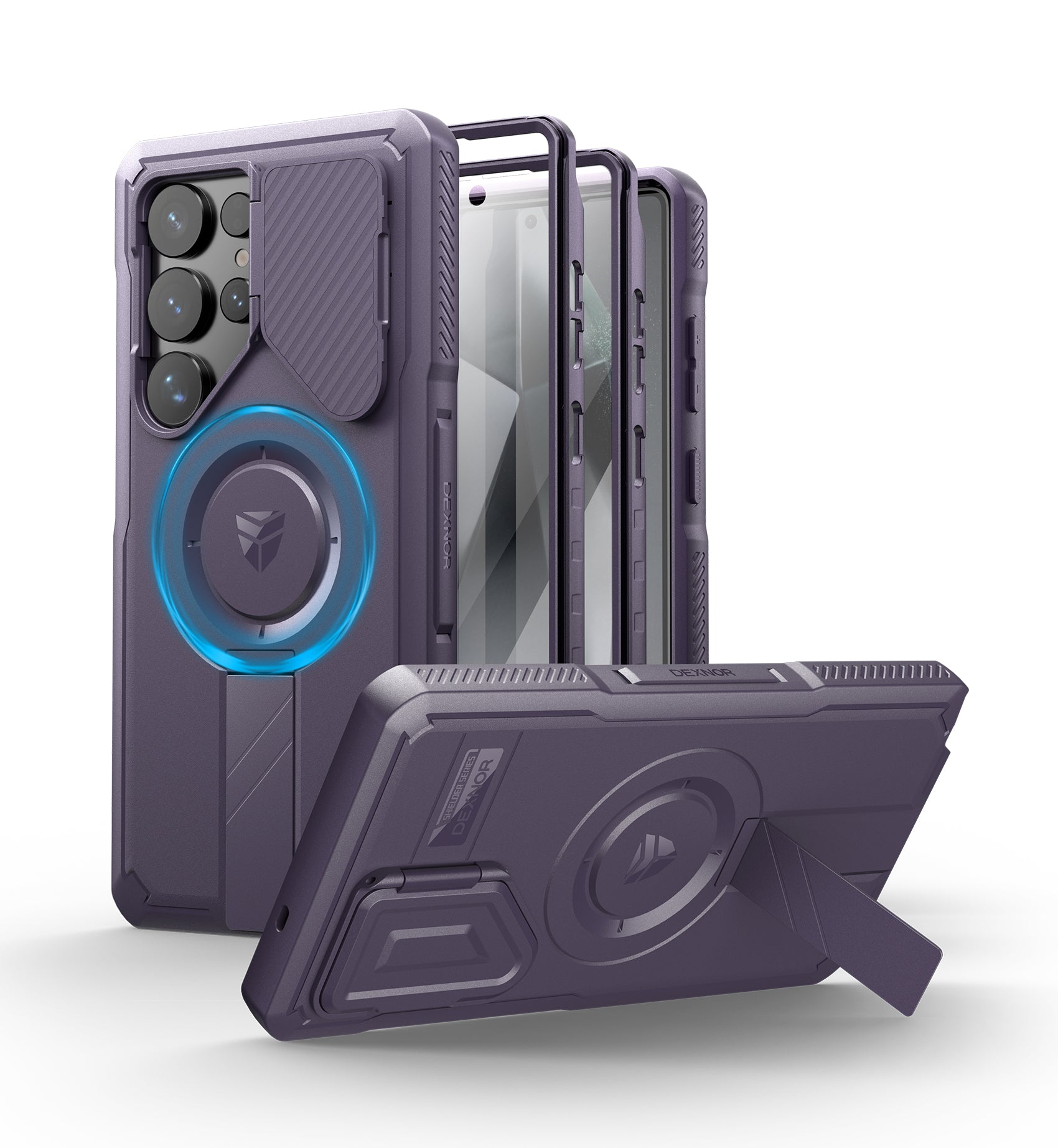 Dexnor Full Body Case for Samsung Galaxy S25 Ultra With Screen Protector and Flip Camera Cover Bumper Kickstand Heavy-duty Shockproof