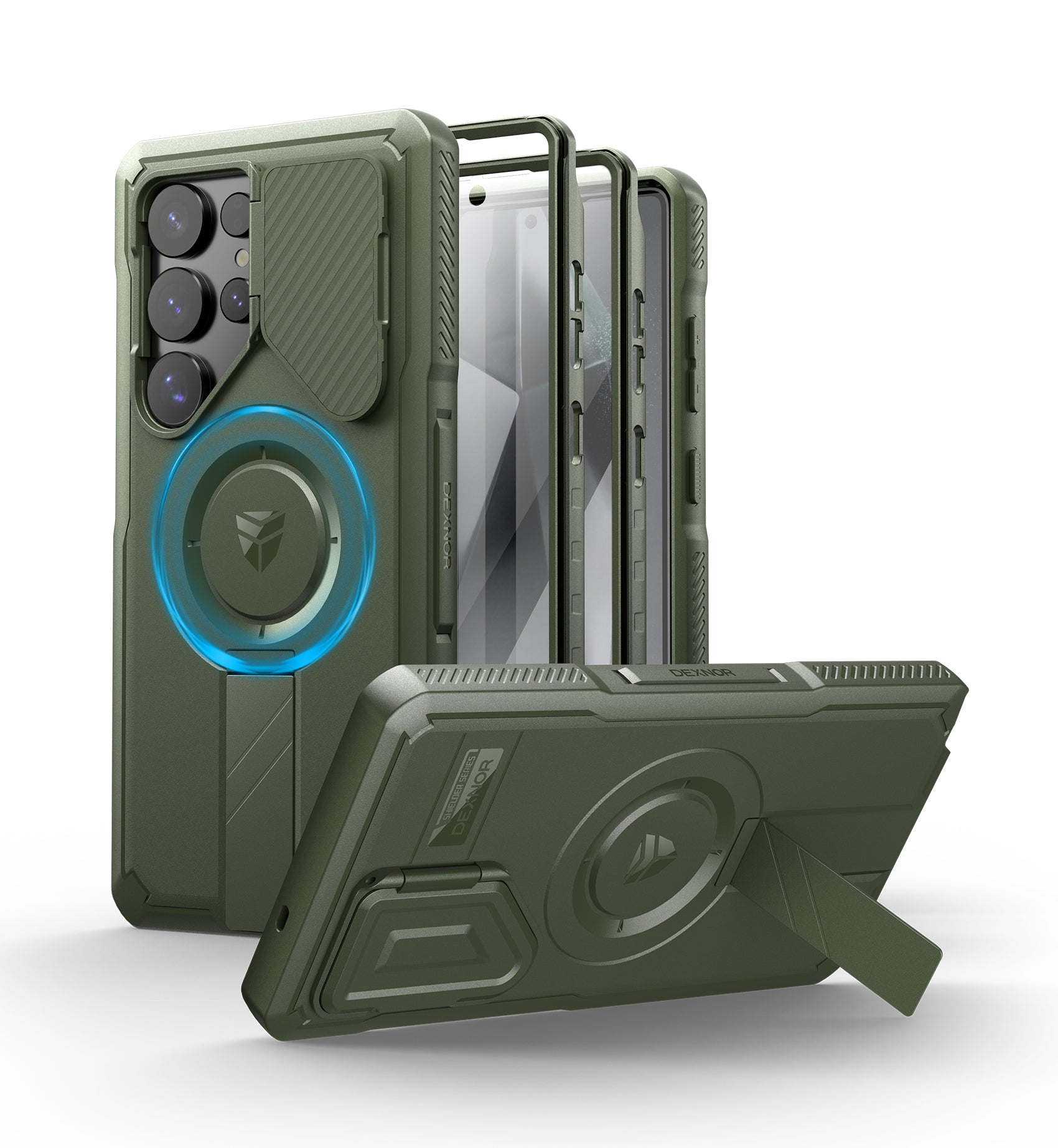 Dexnor Full Body Case for Samsung Galaxy S25 Ultra With Screen Protector and Flip Camera Cover Bumper Kickstand Heavy-duty Shockproof