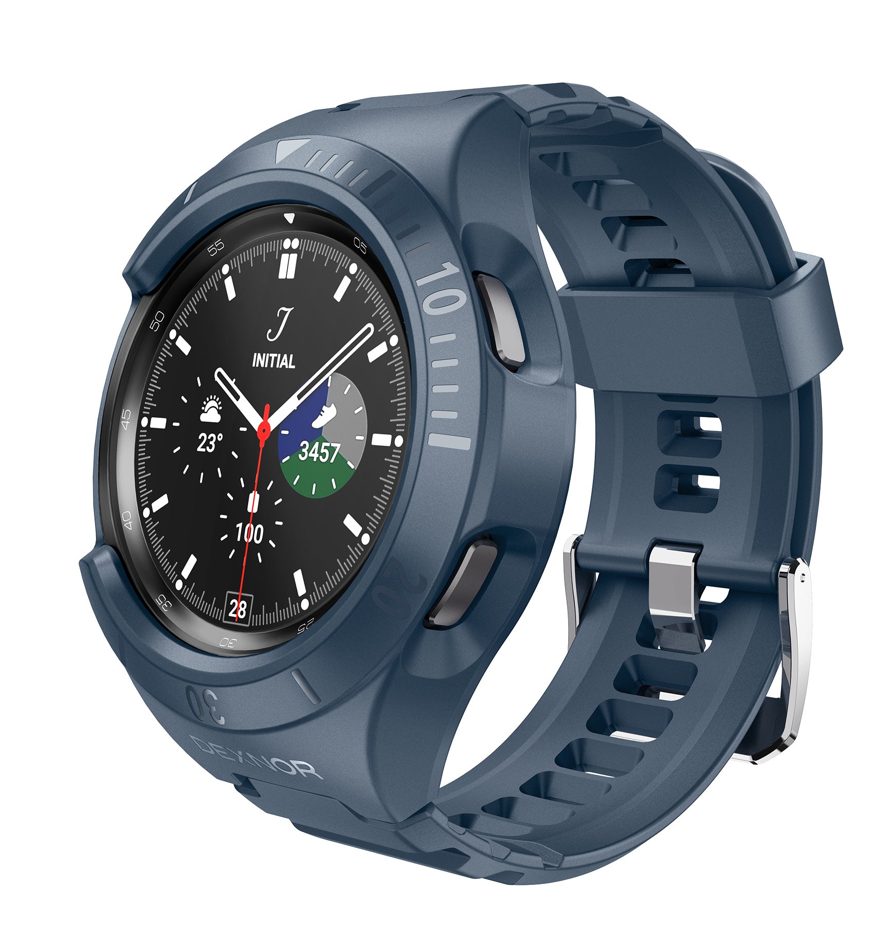 Dexnor Watch Case for Watch 4 Classic Band 46mm(2021) Full Body Bumper Shockproof Rugged Raised Bezel Snap-on Cover
