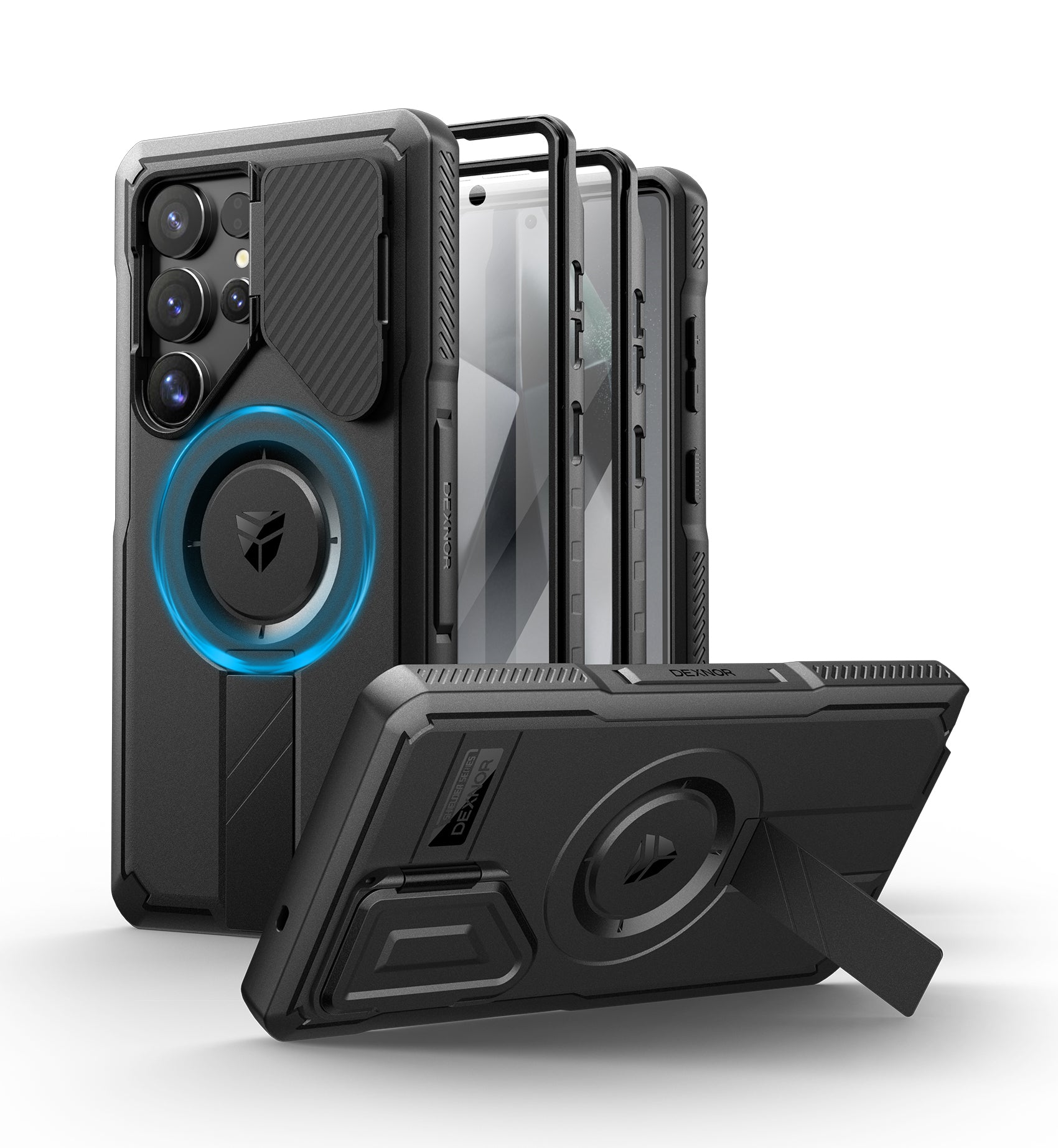 Dexnor Full Body Case for Samsung Galaxy S25 Ultra With Screen Protector and Flip Camera Cover Bumper Kickstand Heavy-duty Shockproof