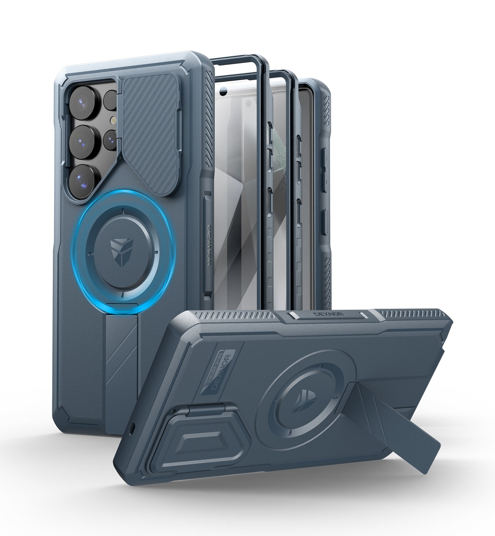 Dexnor Full Body Case for Samsung Galaxy S25 Ultra With Screen Protector and Flip Camera Cover Bumper Kickstand Heavy-duty Shockproof