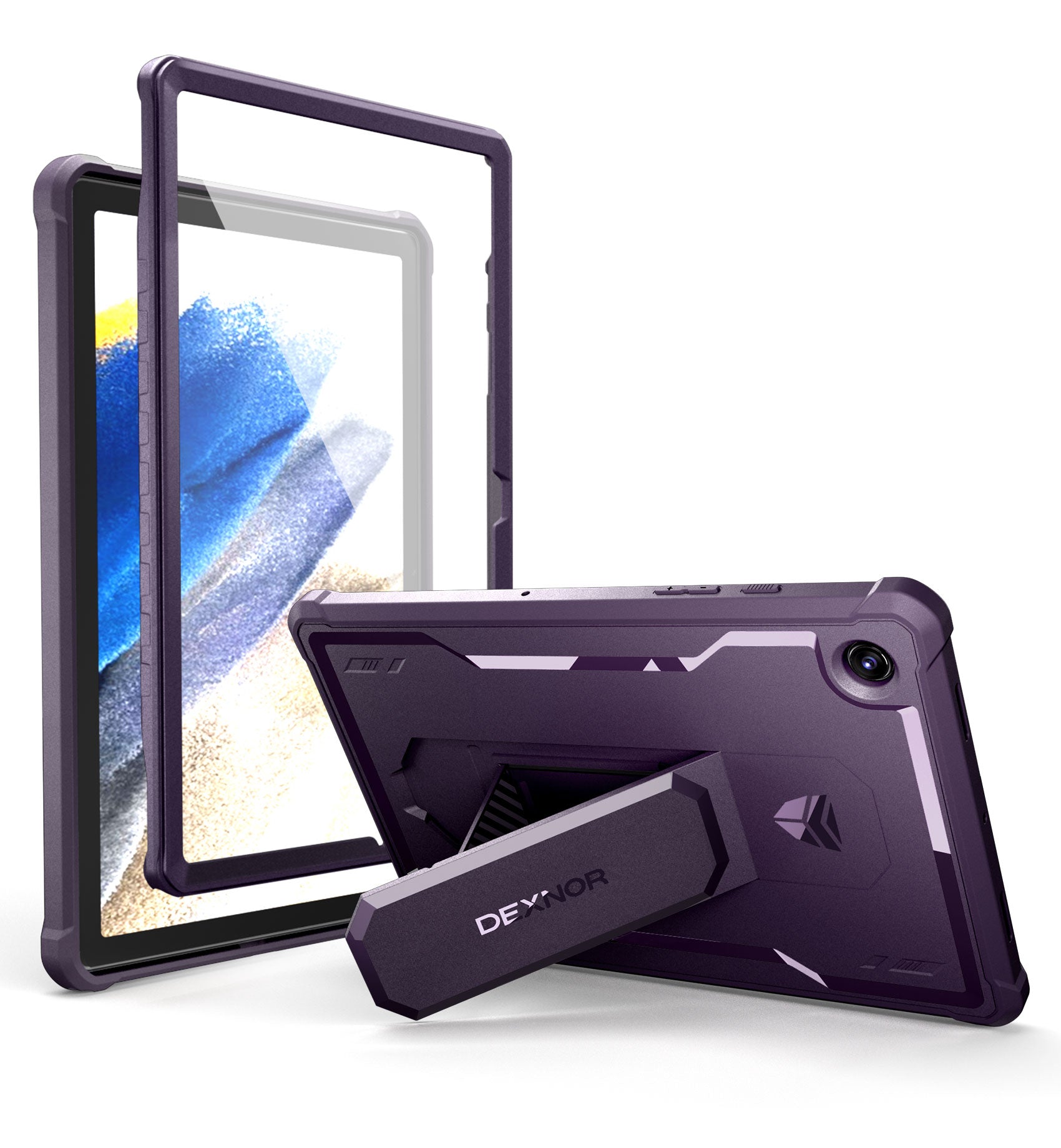 Dexnor Tablet Case for Samsung Galaxy Tab A8 With Screen Protector Full Body Bumper Kickstand Heavy-duty Shockproof Rugged Pen Holder Cover.