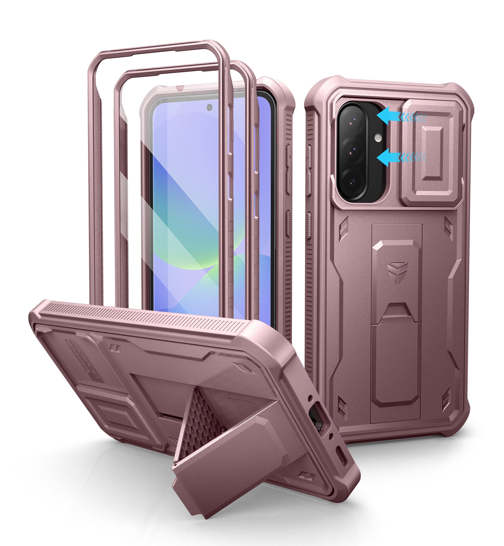 Dexnor Full Body Case for Samsung Galaxy A36 5G With Screen Protector And Slide Camera Bumper Kickstand Heavy-duty Shockproof Cover.