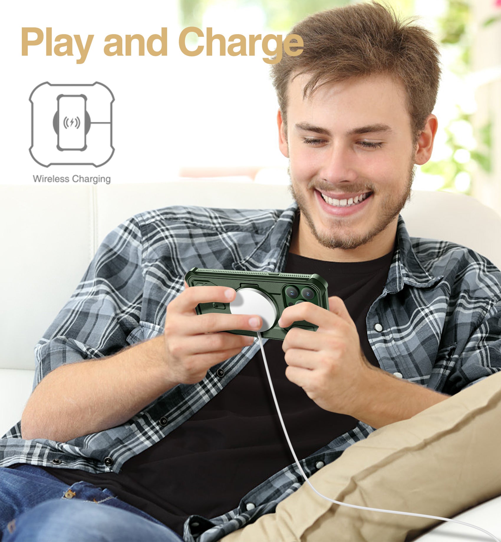 Dexnor for iphone 13 Pro Max Case With Heavy-duty Shockproof Full Body Built-in Screen Protector Adjustable Kickstand