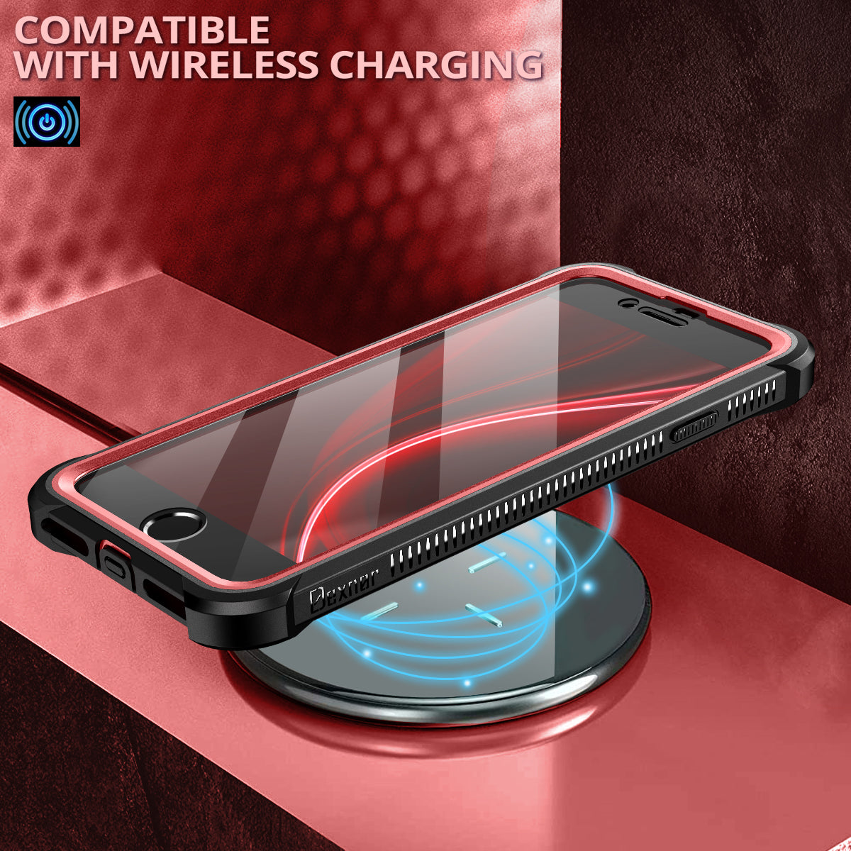 Dexnor Case for iPhone SE2020(iphone7/iphone8 universal)With Screen Protector Full Body Bumper Kickstand Heavy-duty Shockproof Rugged Cover.