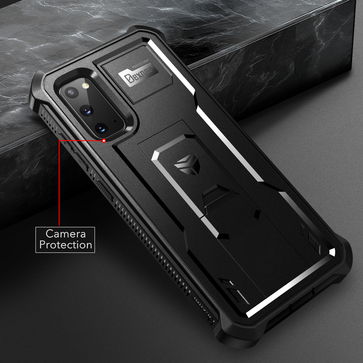 Dexnor Case for Samsung Galaxy S20 With Single Screen Protector Full Body Bumper Kickstand Heavy-duty Shockproof Rugged Cover.