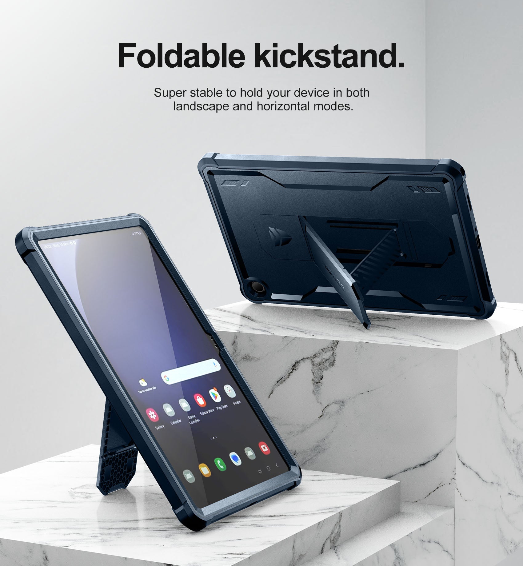 Dexnor Tablet Case for Samsung Galaxy Tab A9 Plus 11 Inch 2023 With Screen Protector Full Body Bumper Kickstand Heavy-duty Shockproof Rugged Pen Holder Cover