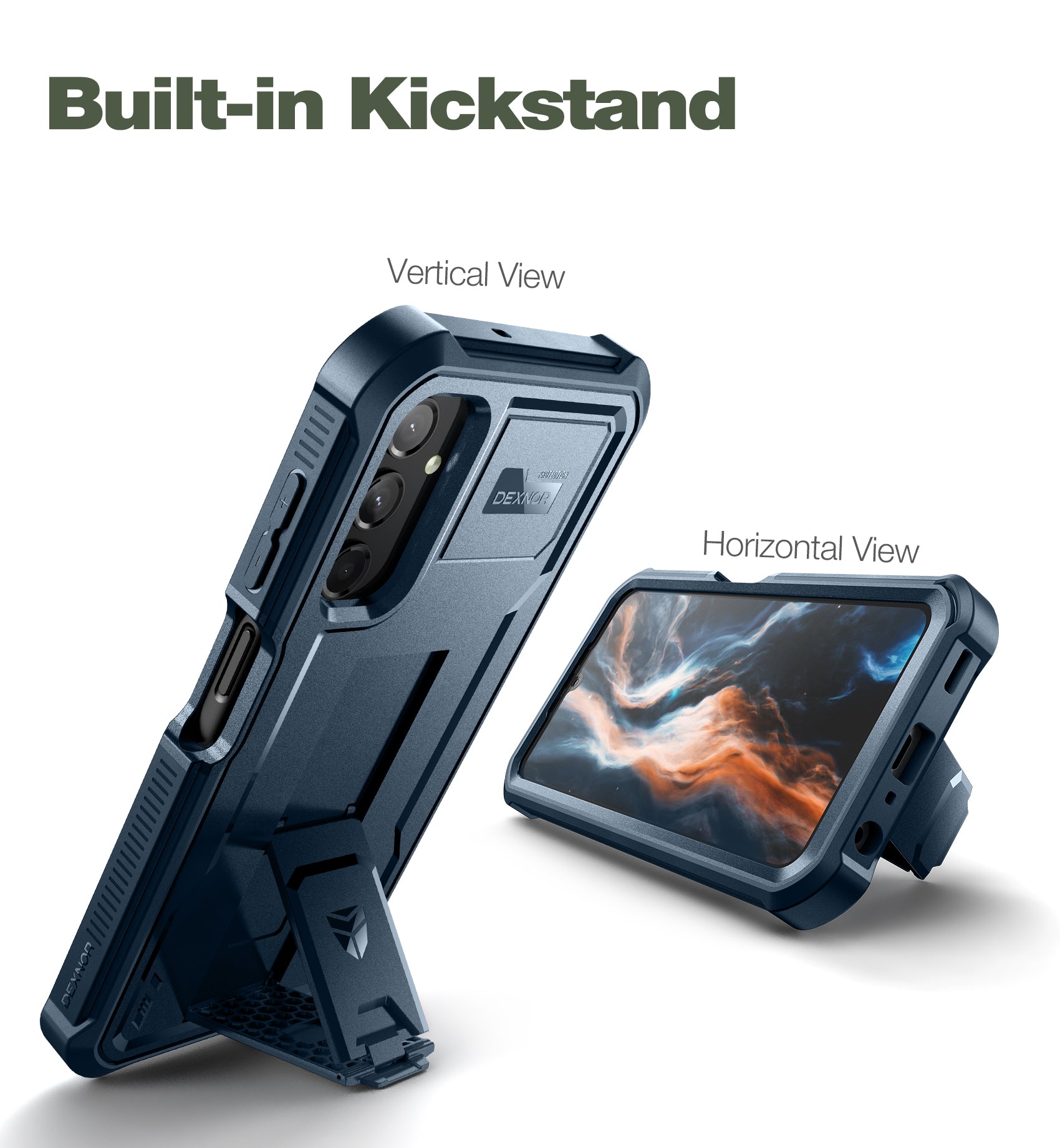 Dexnor Case for Samsung Galaxy A25 5G/A24 With Screen Protector Full Body Bumper Kickstand Heavy-duty Shockproof Rugged Cover.