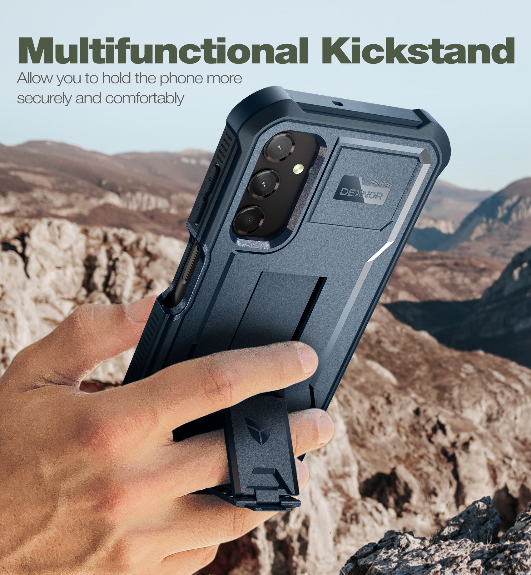 Dexnor Case for Samsung Galaxy A25 5G/A24 With Screen Protector Full Body Bumper Kickstand Heavy-duty Shockproof Rugged Cover.