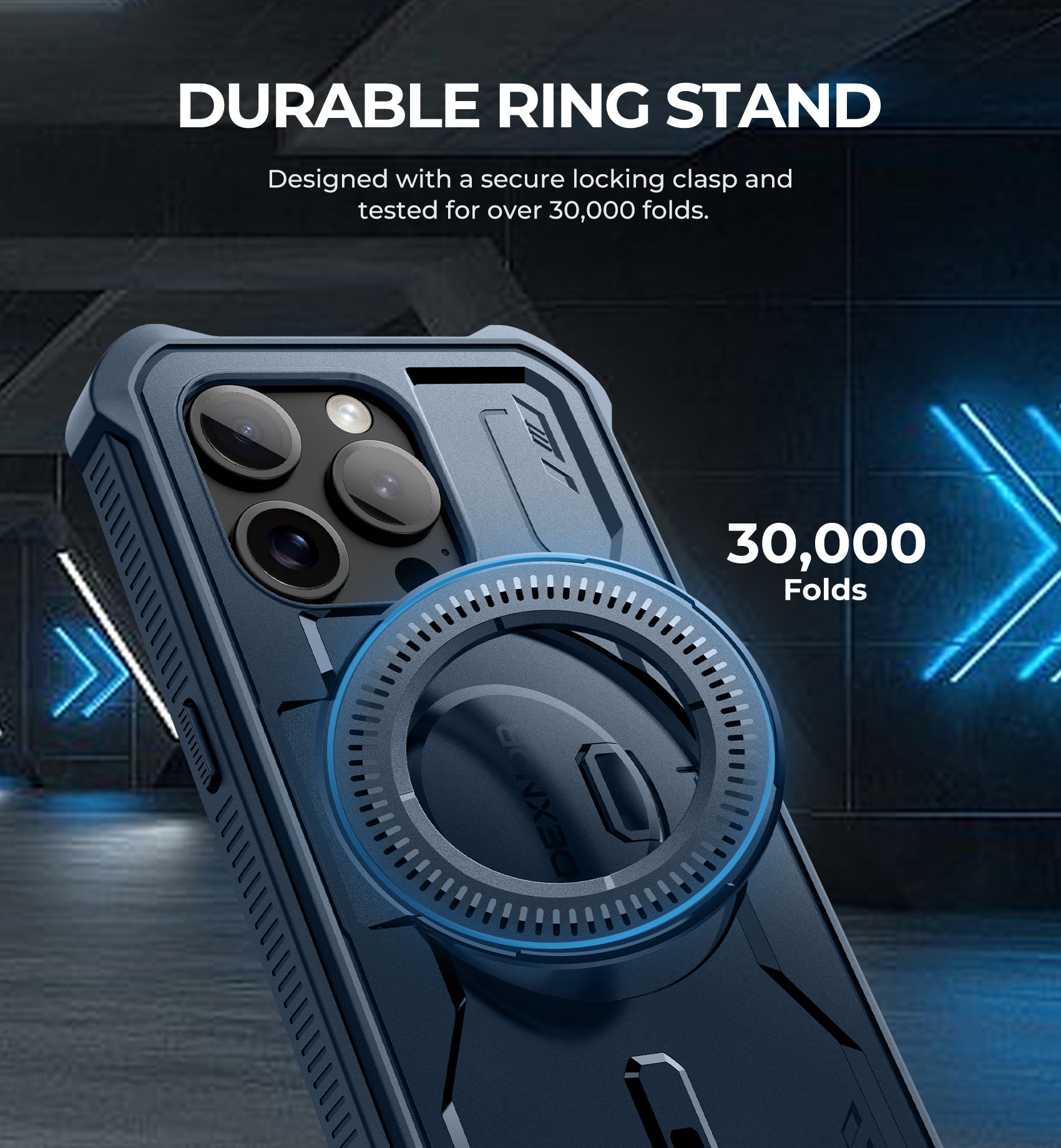 Dexnor for iphone 15 Pro Case With MagSafe Heavy-duty Shockproof Full Body Built-in Screen Protector Adjustable Kickstand