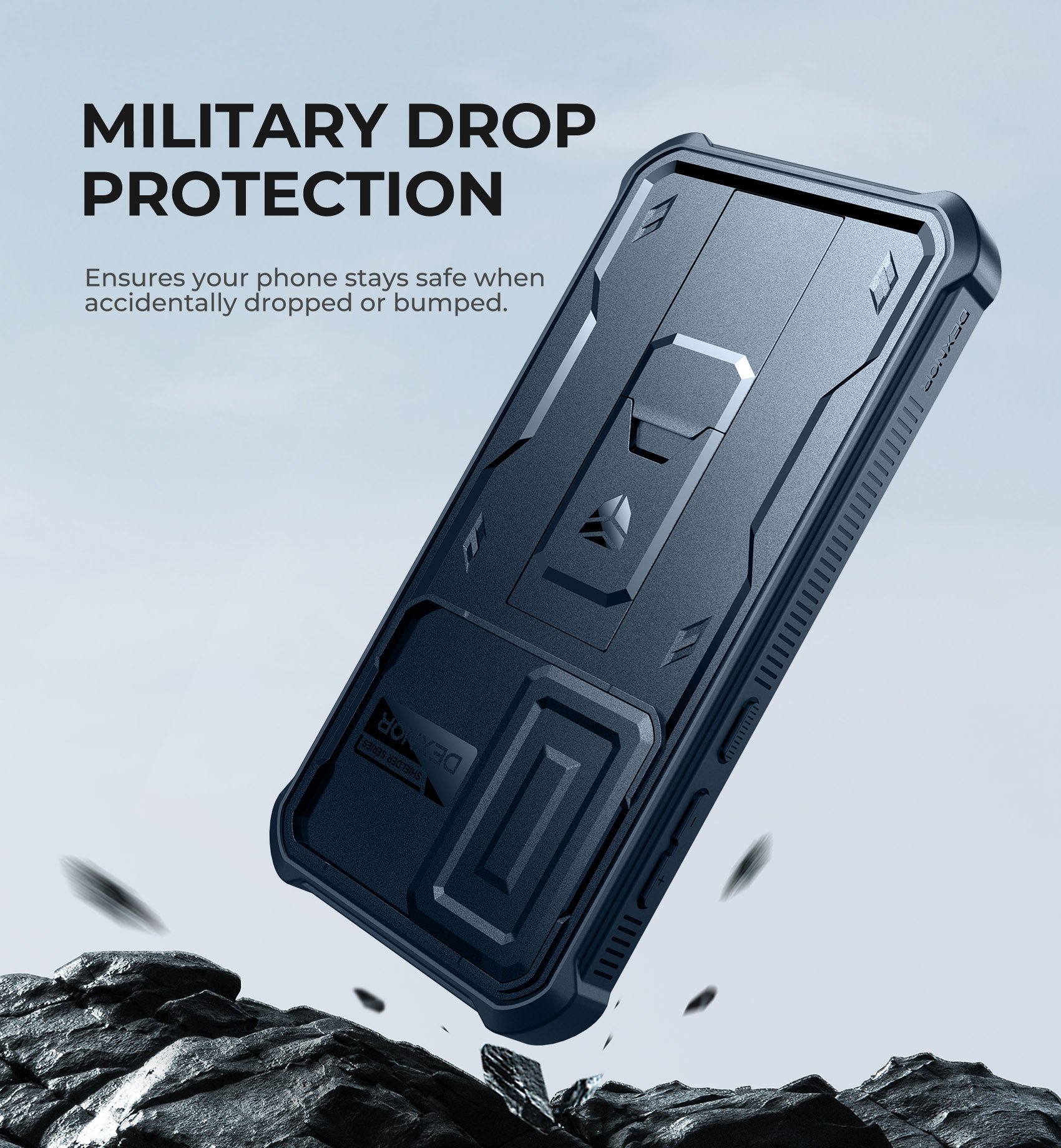 Dexnor Case for Samsung Galaxy A35 5G With Screen Protector Full Body Bumper Kickstand Heavy-duty Shockproof Rugged Cover.