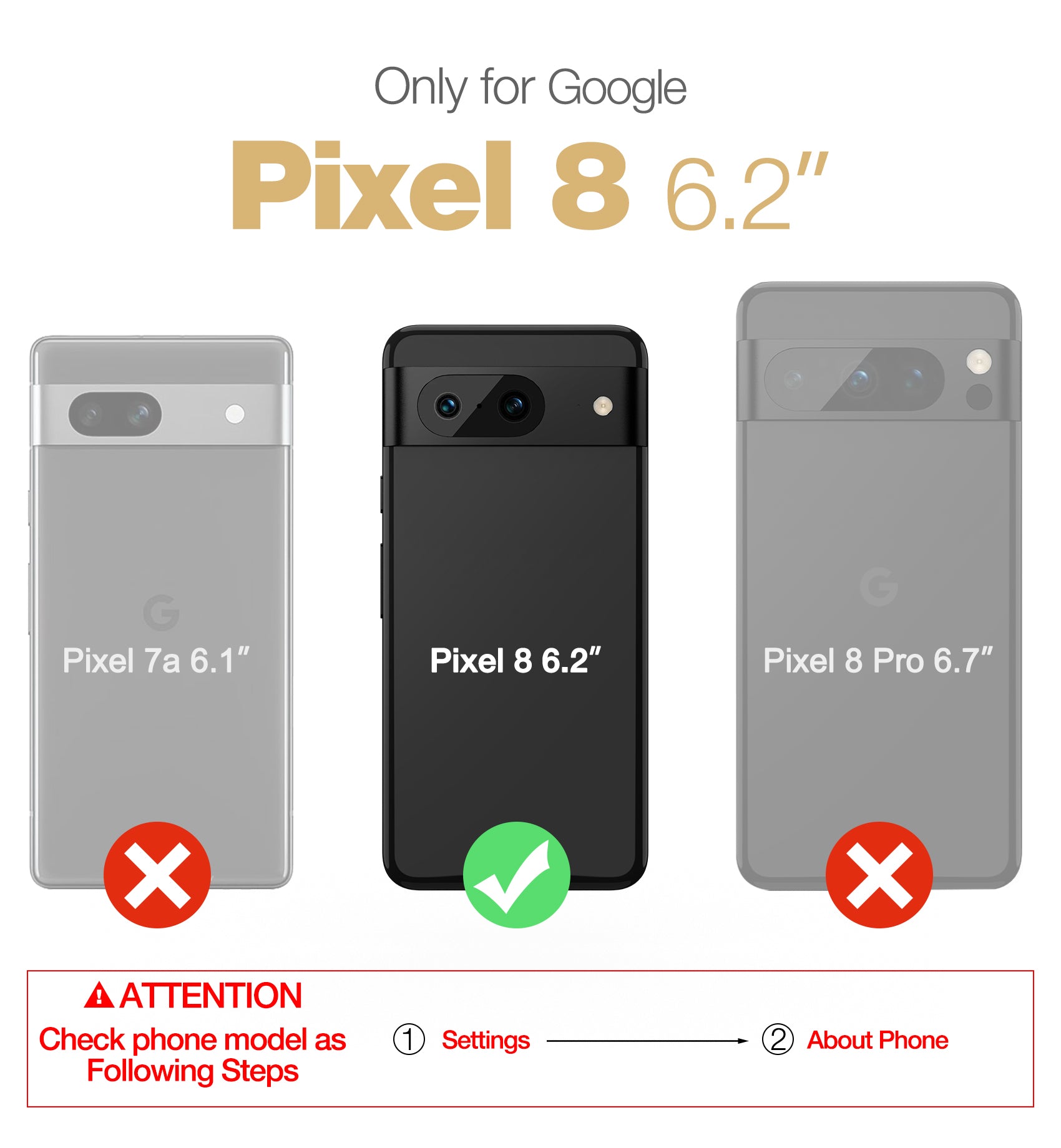 Dexnor Case for Google Pixel 8 With 2 Screen Protector Full Body Bumper Kickstand Heavy-duty Shockproof Rugged Cover.