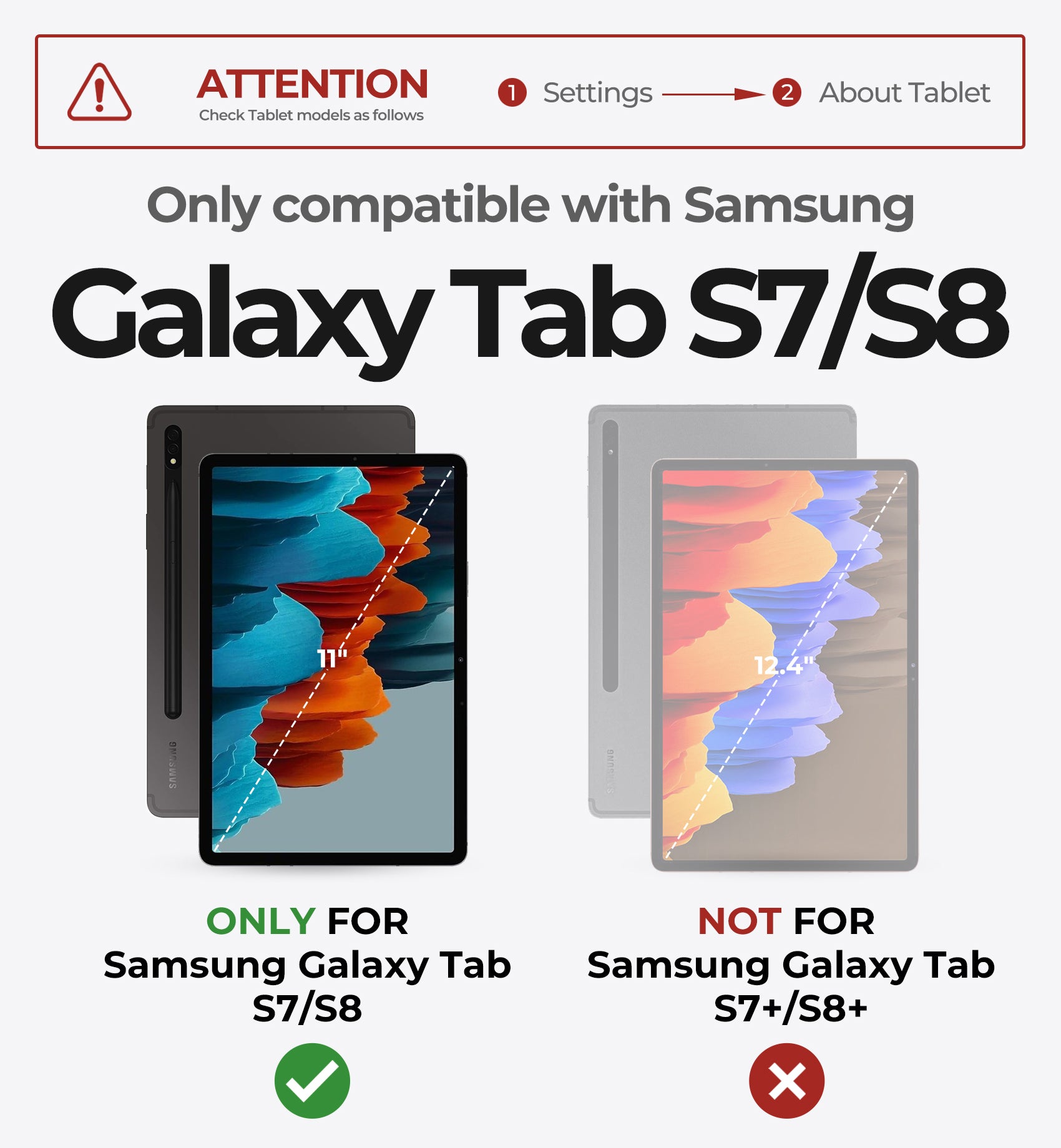 For Samsung Galaxy Tab S7/S8 11 Inch Case with Keyboard Magnetic Floating Cantilever Stand