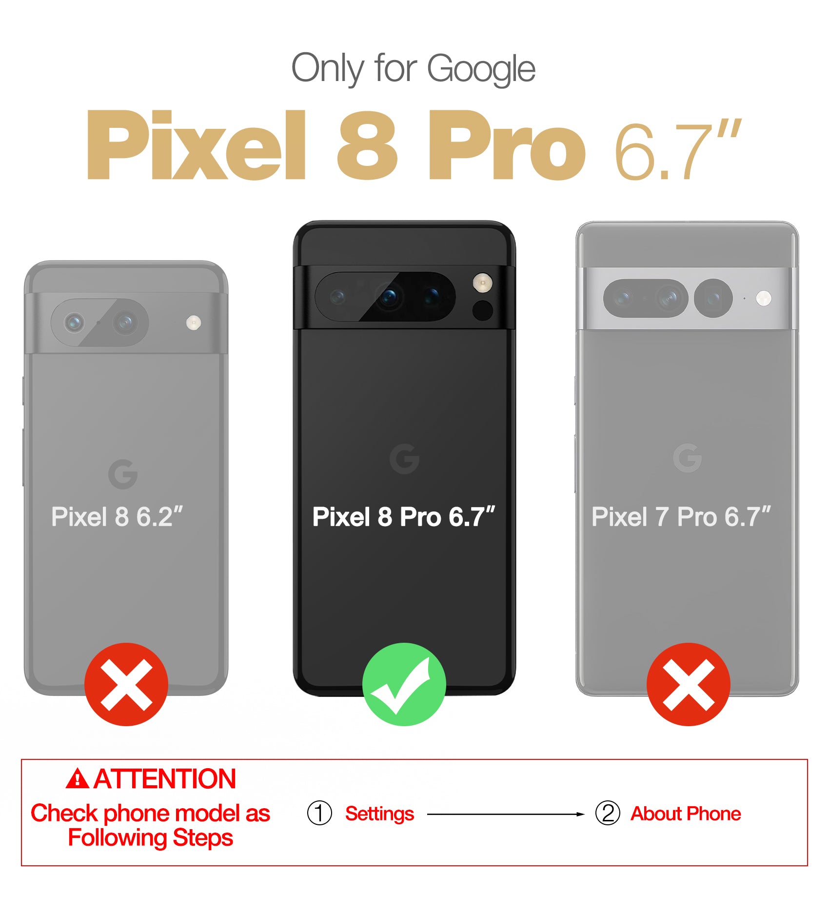 Camera-secure Case for Google Pixel 8 Pro With 2 Screen Protector Full Body Bumper Kickstand Heavy-duty Shockproof Rugged Cover.