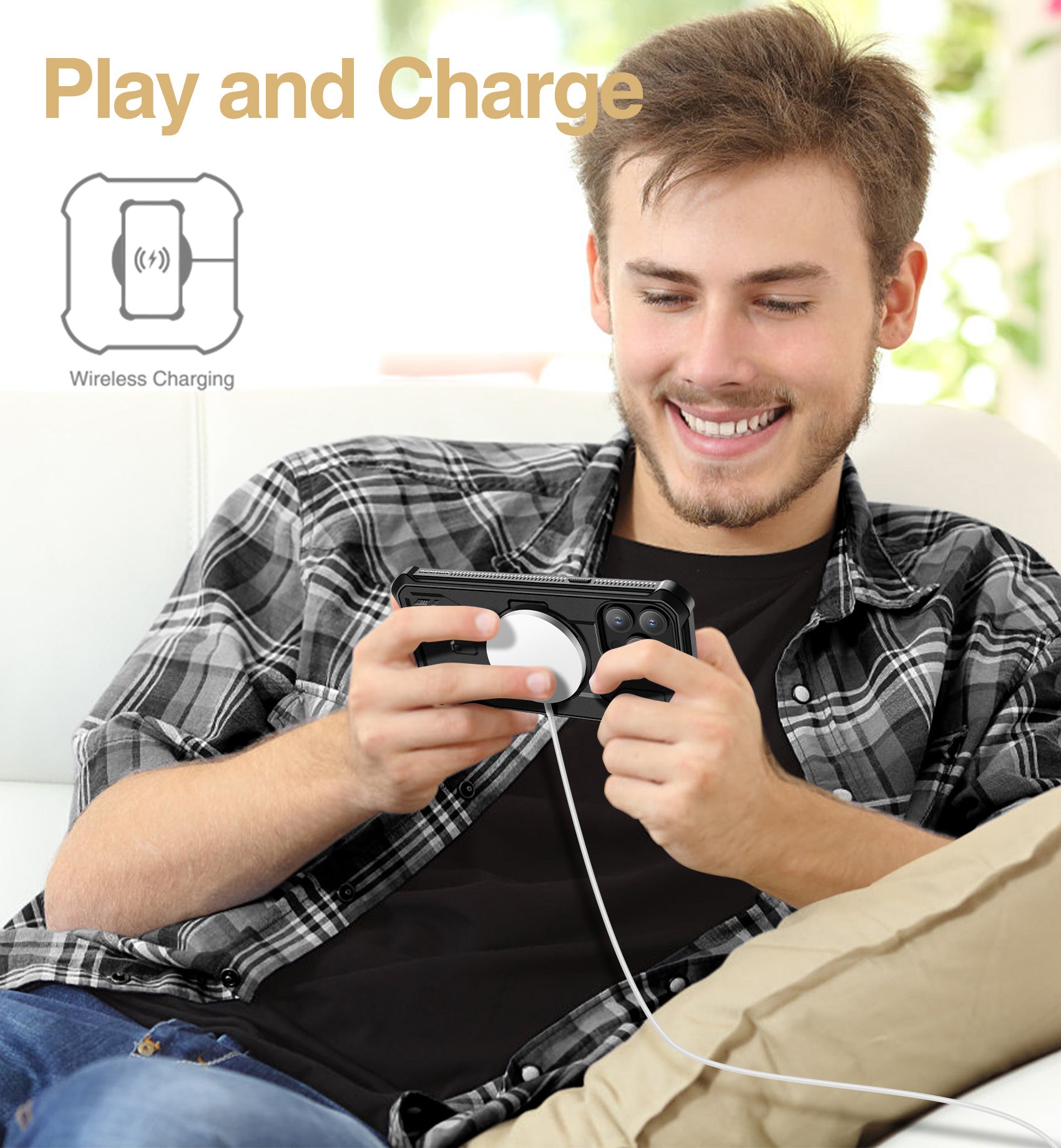 Dexnor for iphone 13 Pro Max Case With Heavy-duty Shockproof Full Body Built-in Screen Protector Adjustable Kickstand