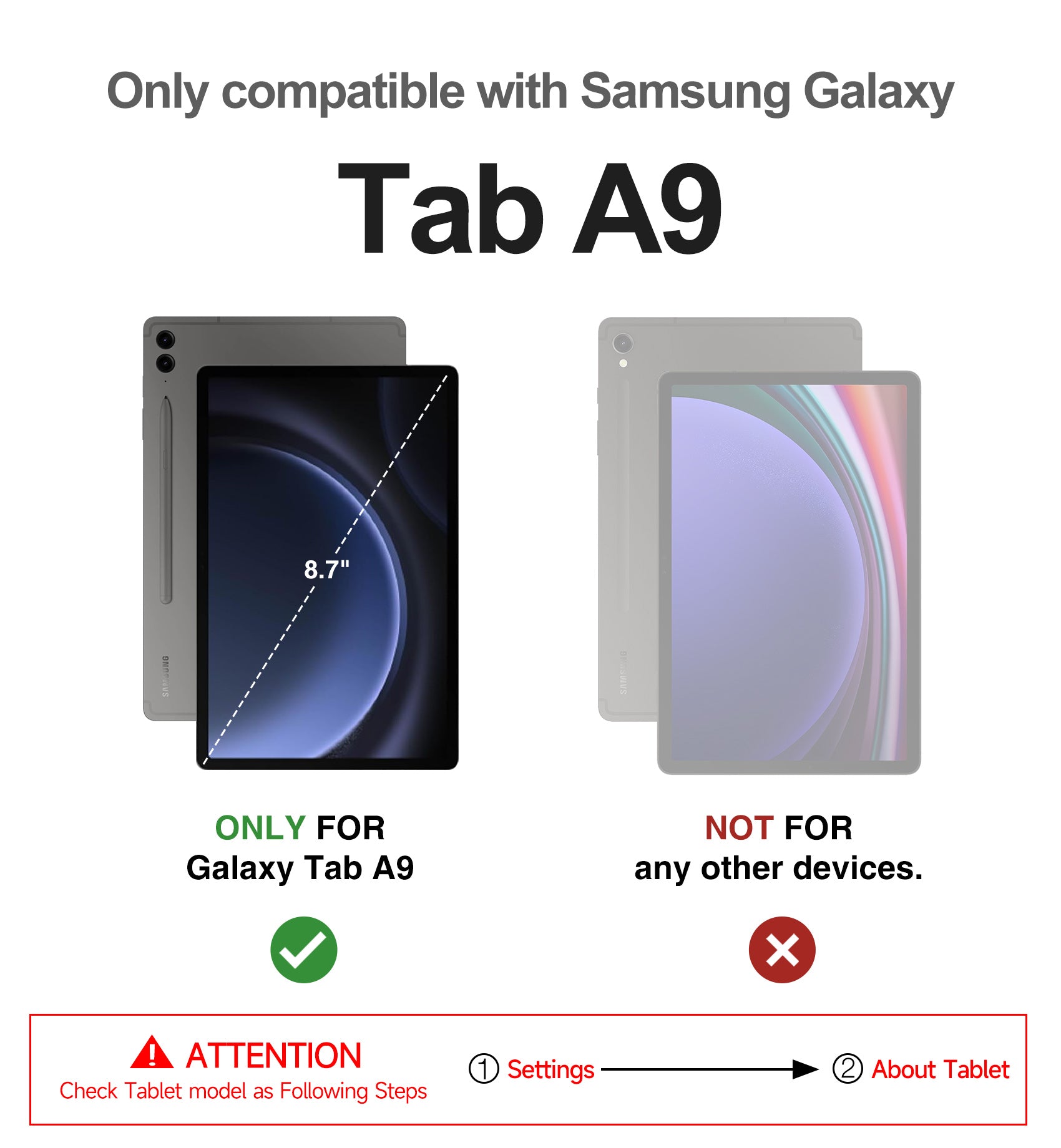 Dexnor Tablet Case for Samsung Galaxy Tab A9 8.7 Inch 2023 With Screen Protector Full Body Bumper Kickstand Heavy-duty Shockproof Rugged Pen Holder Cover