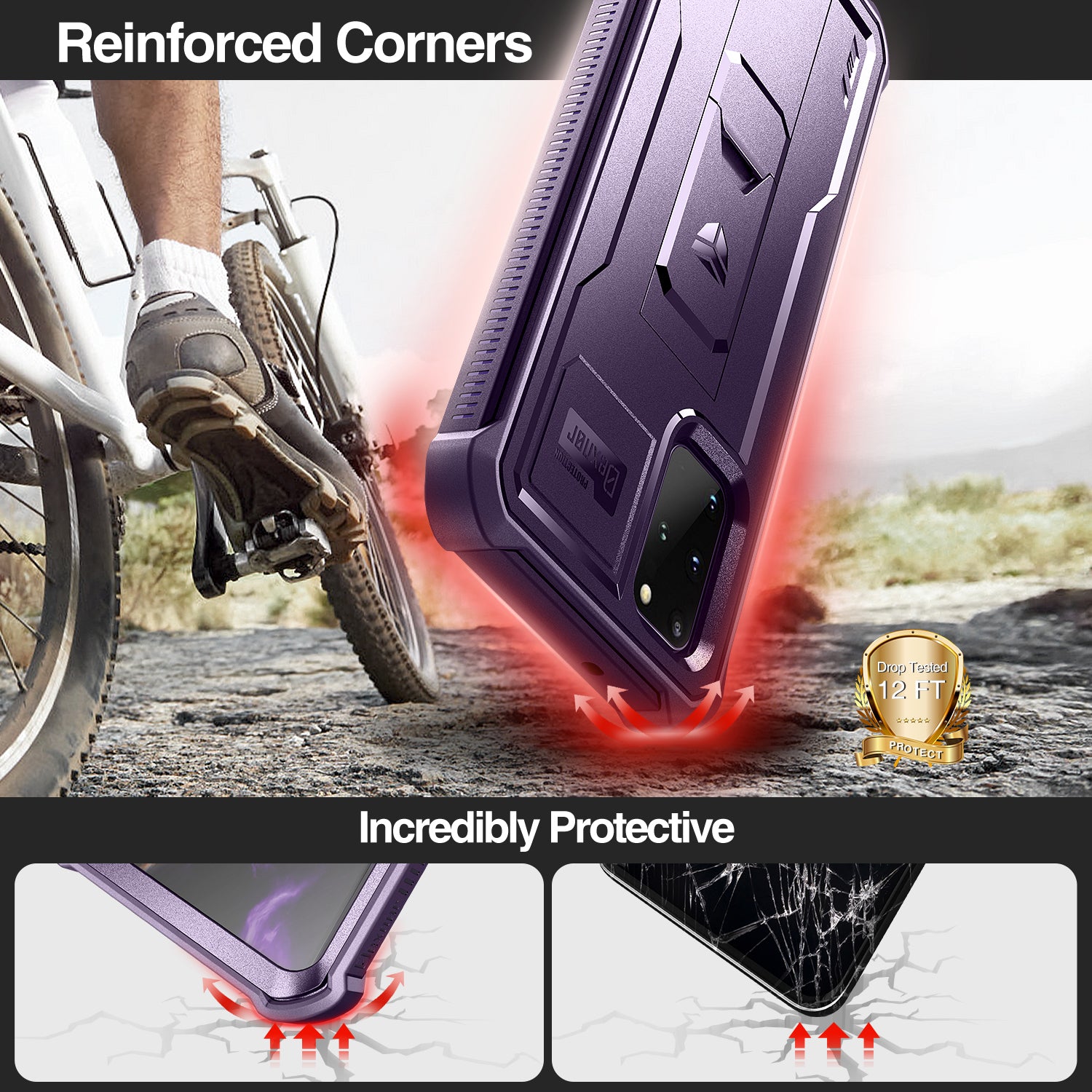 Dexnor Case for Samsung Galaxy S20 Plus With Single Screen Protector Full Body Bumper Kickstand Heavy-duty Shockproof Rugged Cover.